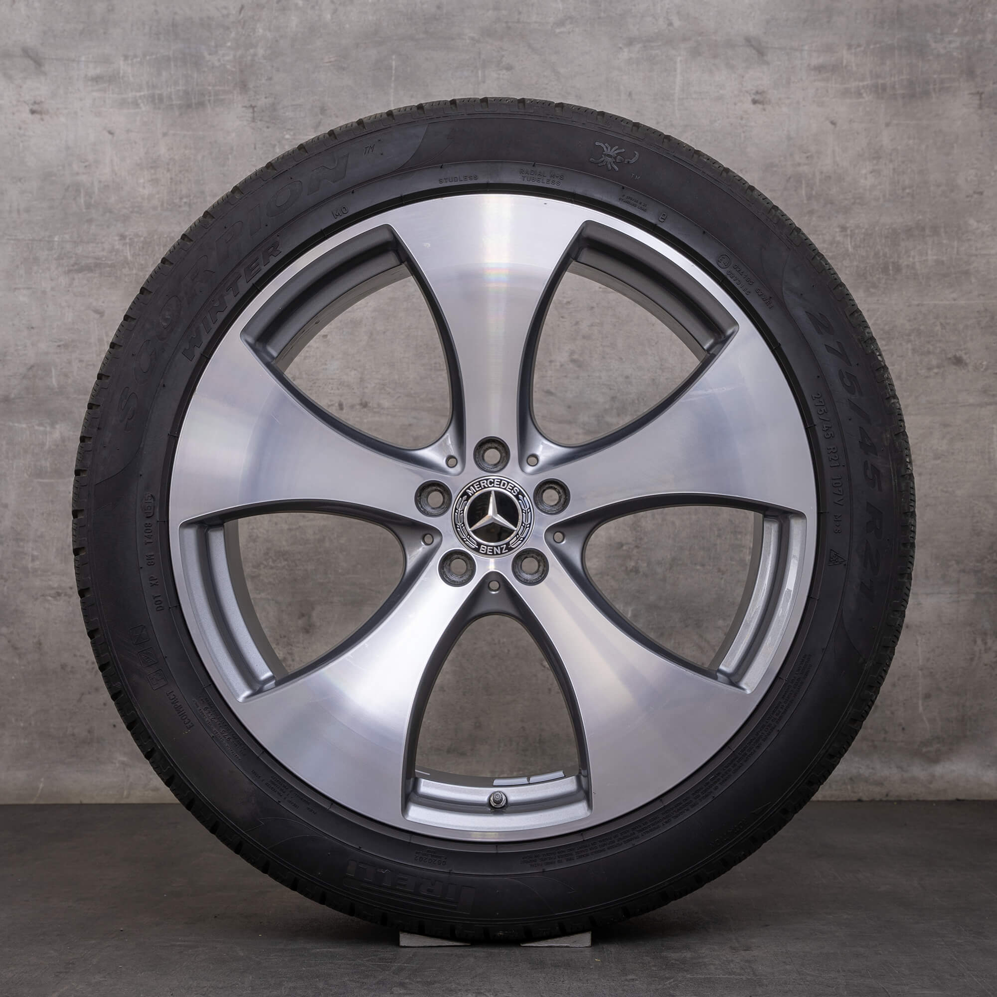 Alkuperäiset Mercedes Benz GLE talvirenkaat 21 tuuman C292 vanteet A2924010400 A2924010500 himalajanharmaa Kiillotettu
