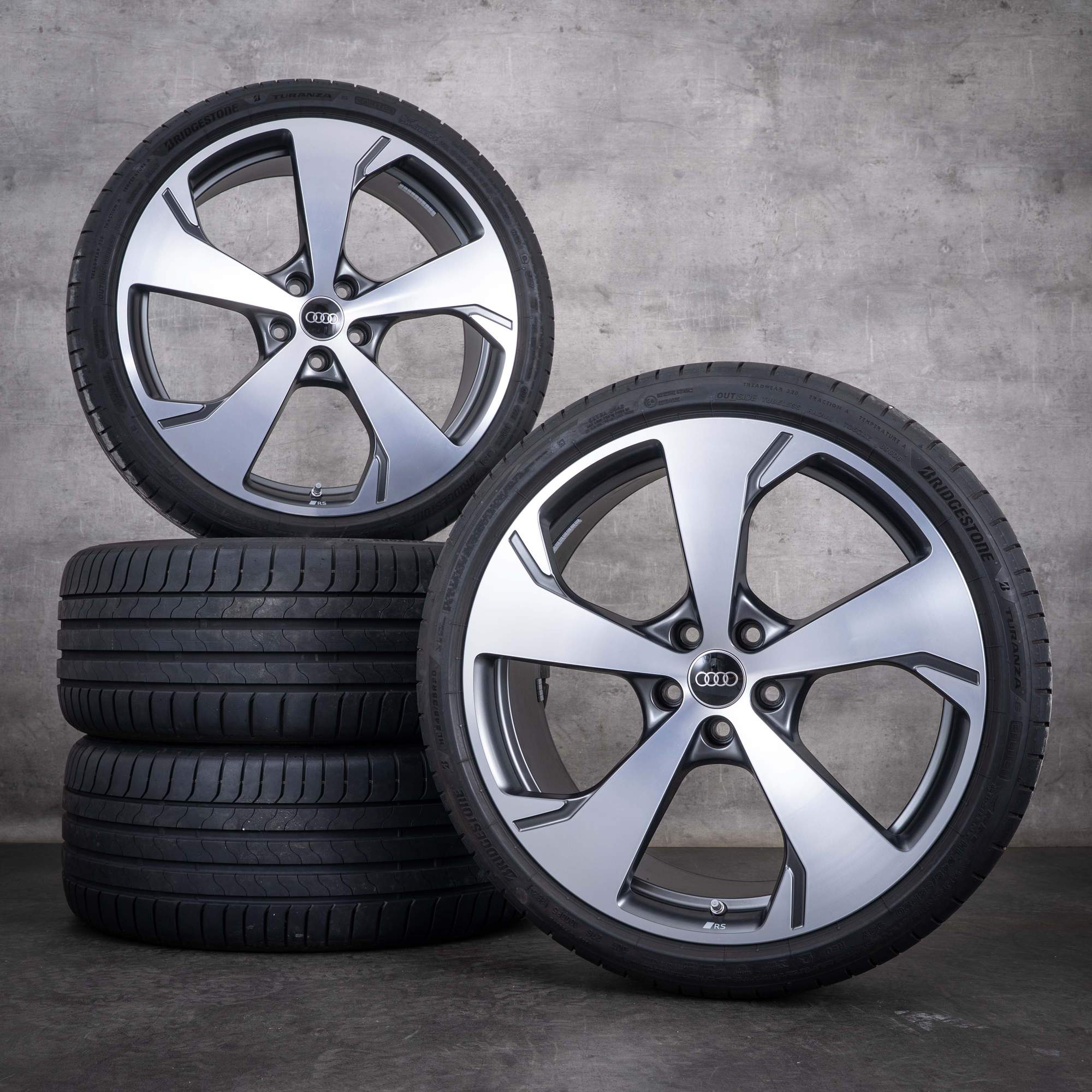 Original Audi A5 S5 Felgen 20 Zoll B10 Sommerräder Falx 8B3601025M titan matt glanzgedreht