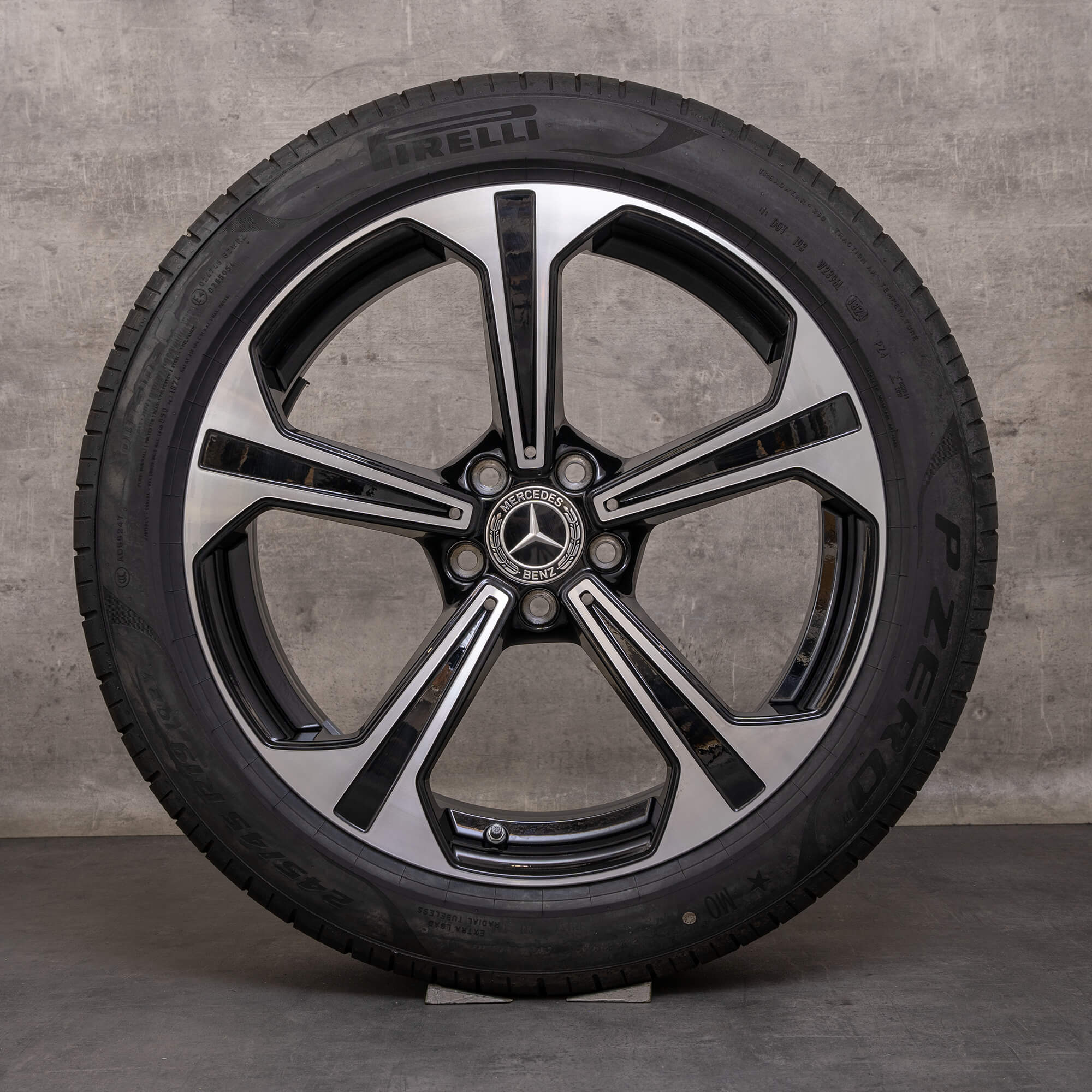 Originale Mercedes Benz E-Klasse hjul 19 tommer W214 S214 sommerhjul A2144013600 A2144013700 sort blank drejet