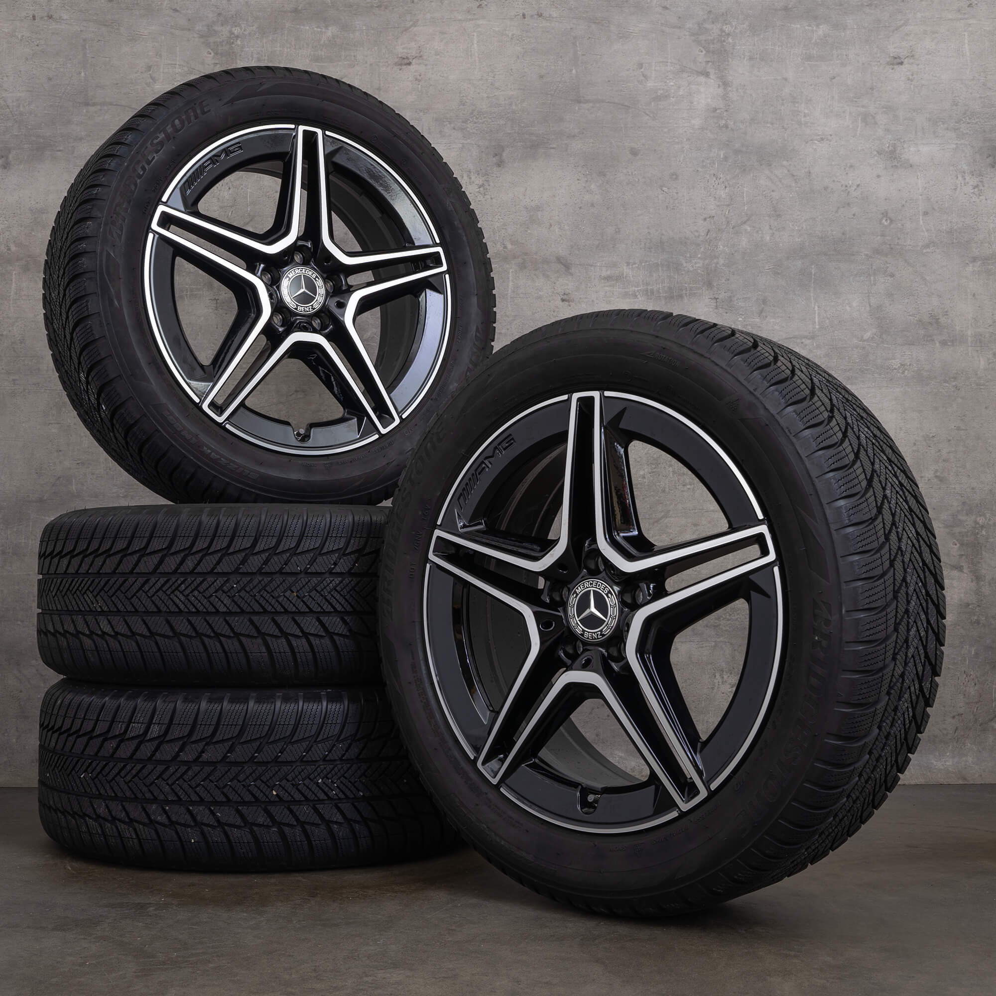 Original Mercedes Benz GLA GLB vinterhjul 19 tommer H247 X247 fælge A2474011500 sort blank drejet