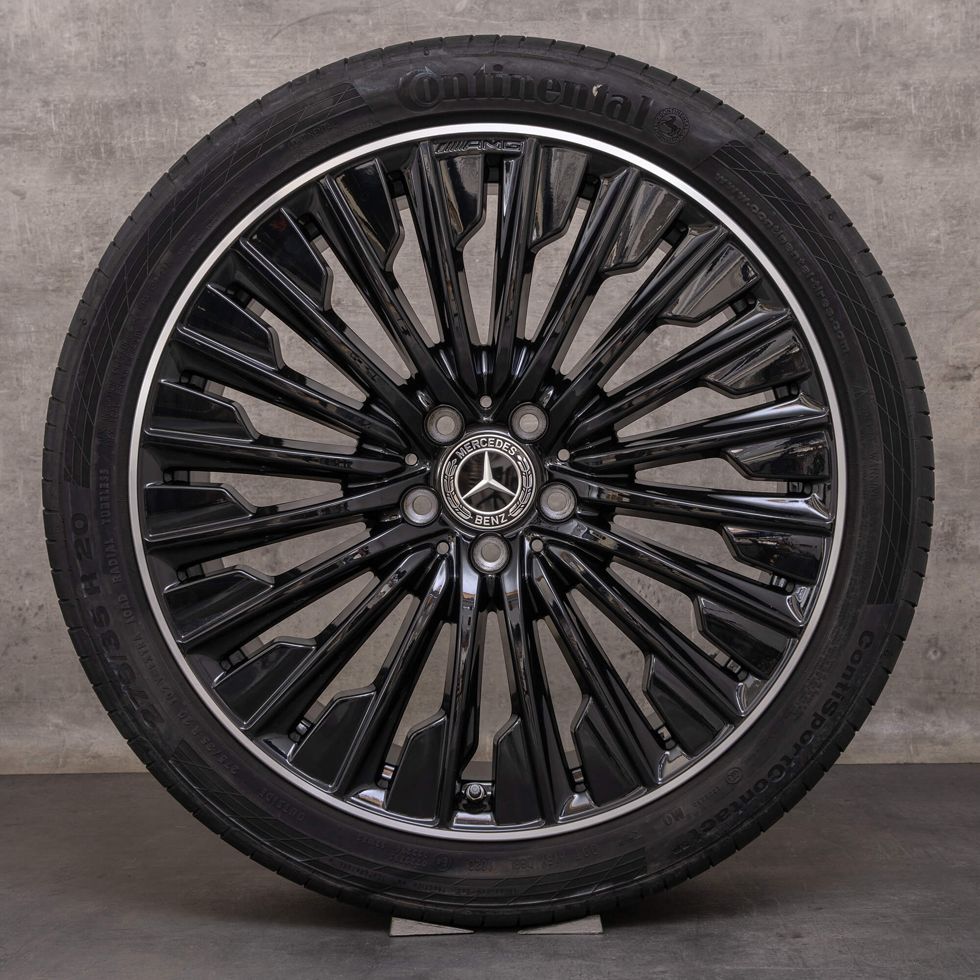 Originale Mercedes Benz E-Klasse AMG fælge 20 tommer W214 S214 sommerhjul A2144010500 A2144010600 sort højglans drejet