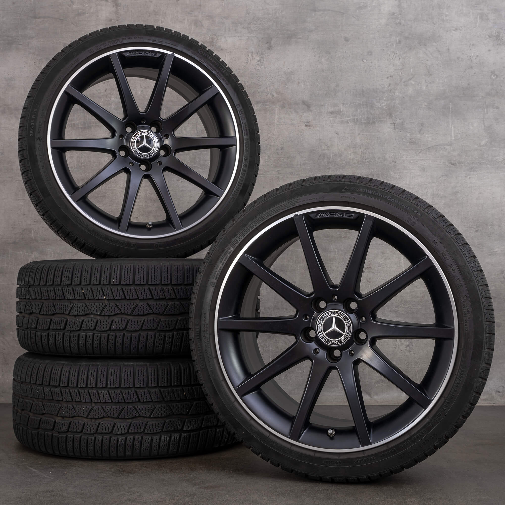 Jante originale Mercedes-Benz SLK 55 SLC 43 AMG pentru anvelope de iarnă 18 inci R172 Felgen A1724013002 A1724013102 negru mat margine lucioasă diamantată NOI