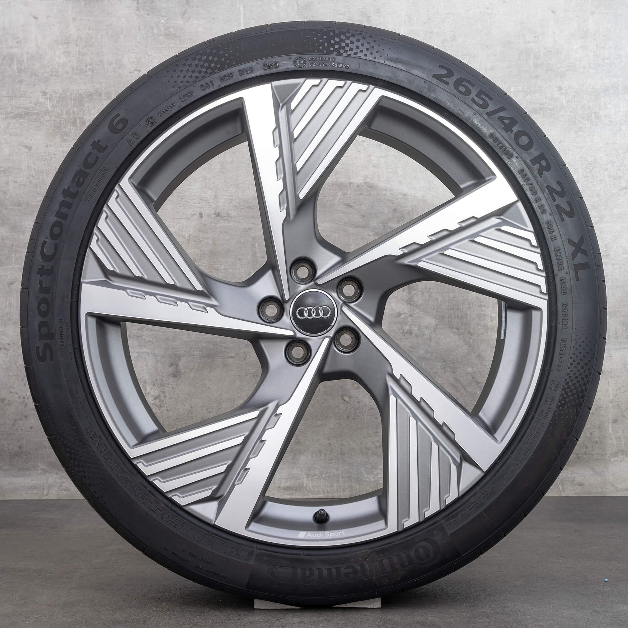 Audi 22 tommer fælge Q8 e-tron GE sommerhjul sommerdæk 4KE601025B