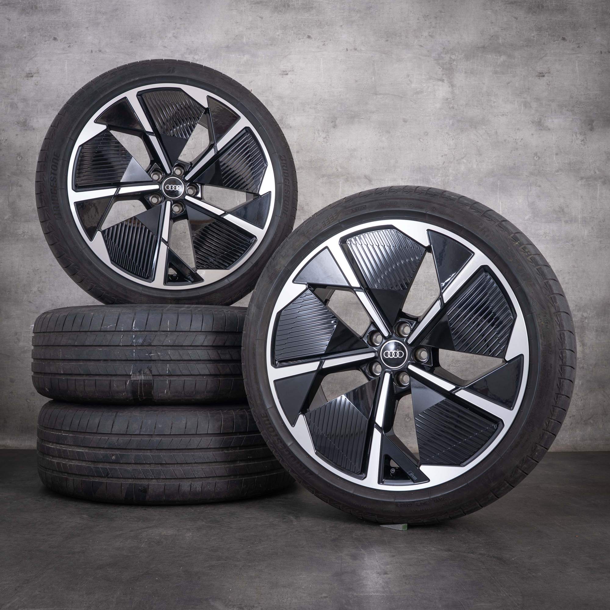 Originale Audi Q4 e-tron & Sportback-fælge 21 tommer FZ sommerhjul Rotor Aero 89A601025A 89A601025S sort diamond cut