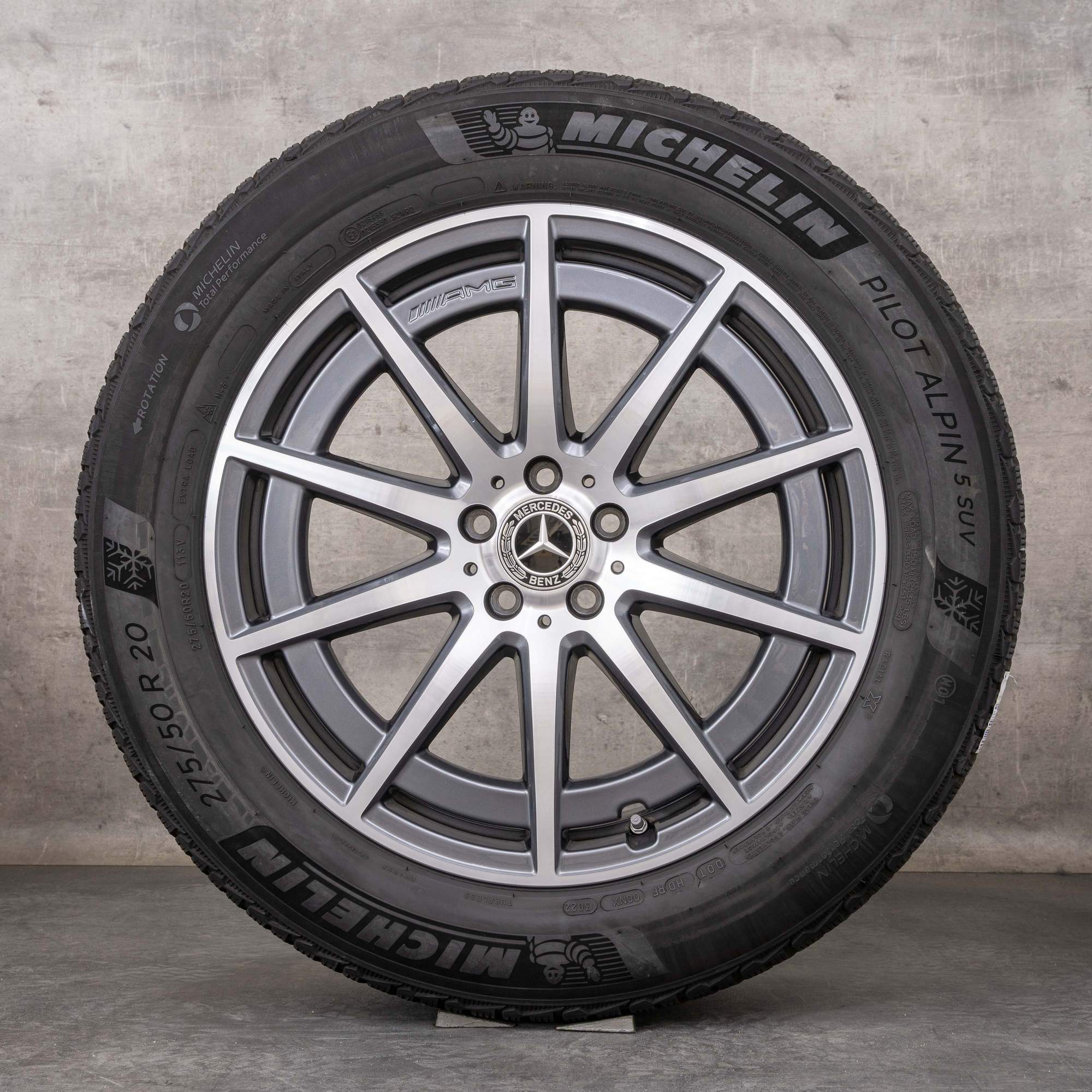 Oryginał Mercedes Benz GLE 53 63 4Matic+ AMG opony zimowe 20 cali felgi V167 A1674014000 A1674014100 himalaya szary Polerowane