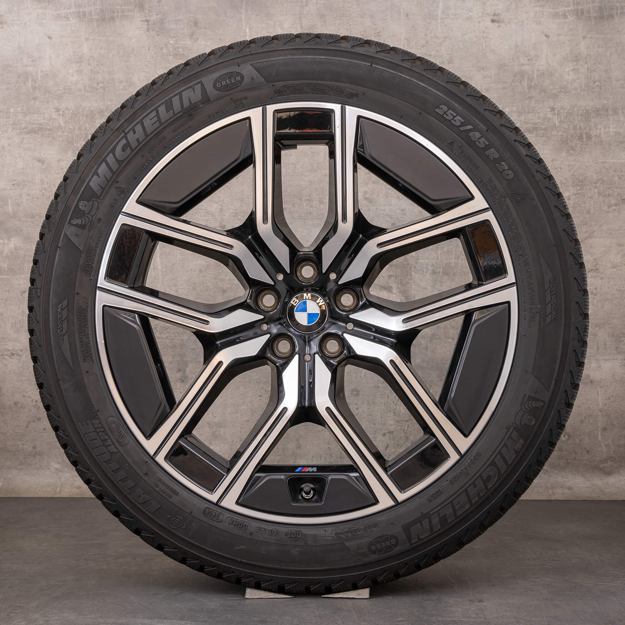 Oryginalne koła zimowe BMW serii 7 i7 X3 20 cali felgi G70 G45 Styling 907 M 5A19DE8 5A19DE9 czarne polerowane