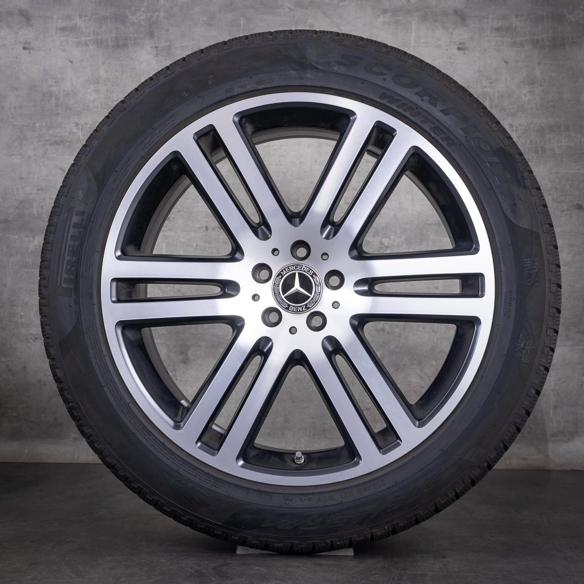 OEM Mercedes-Benz GLE 21inch SUV Winter Wheels V167 W167 Rims A1674012600 A1674012800 Matte Black Diamond Cut Front