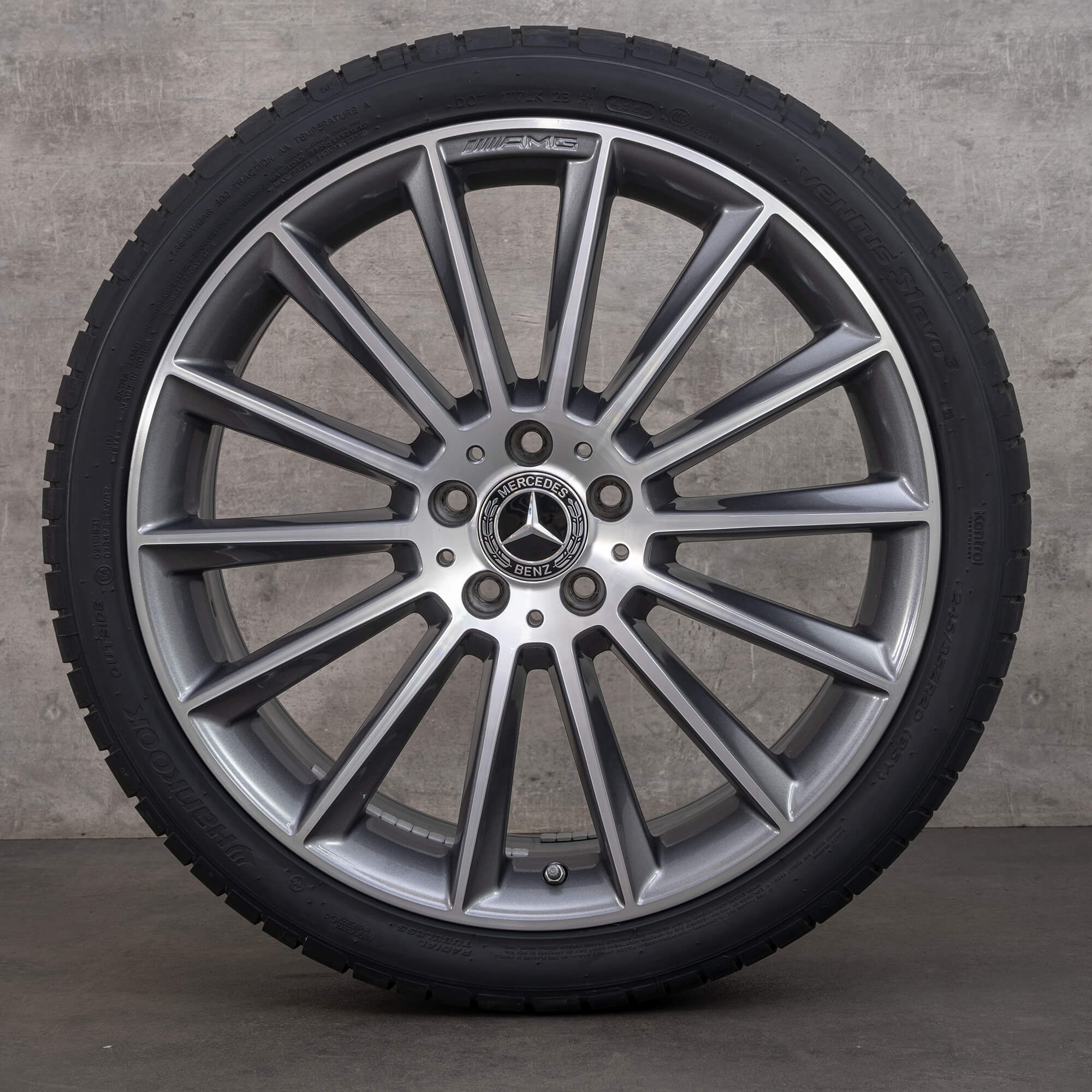 Originale Mercedes Benz CLS AMG fælge 20 tommer C257 W257 sommerhjul A2574011900 A2574012000 himalaya grey glossy turned NEW