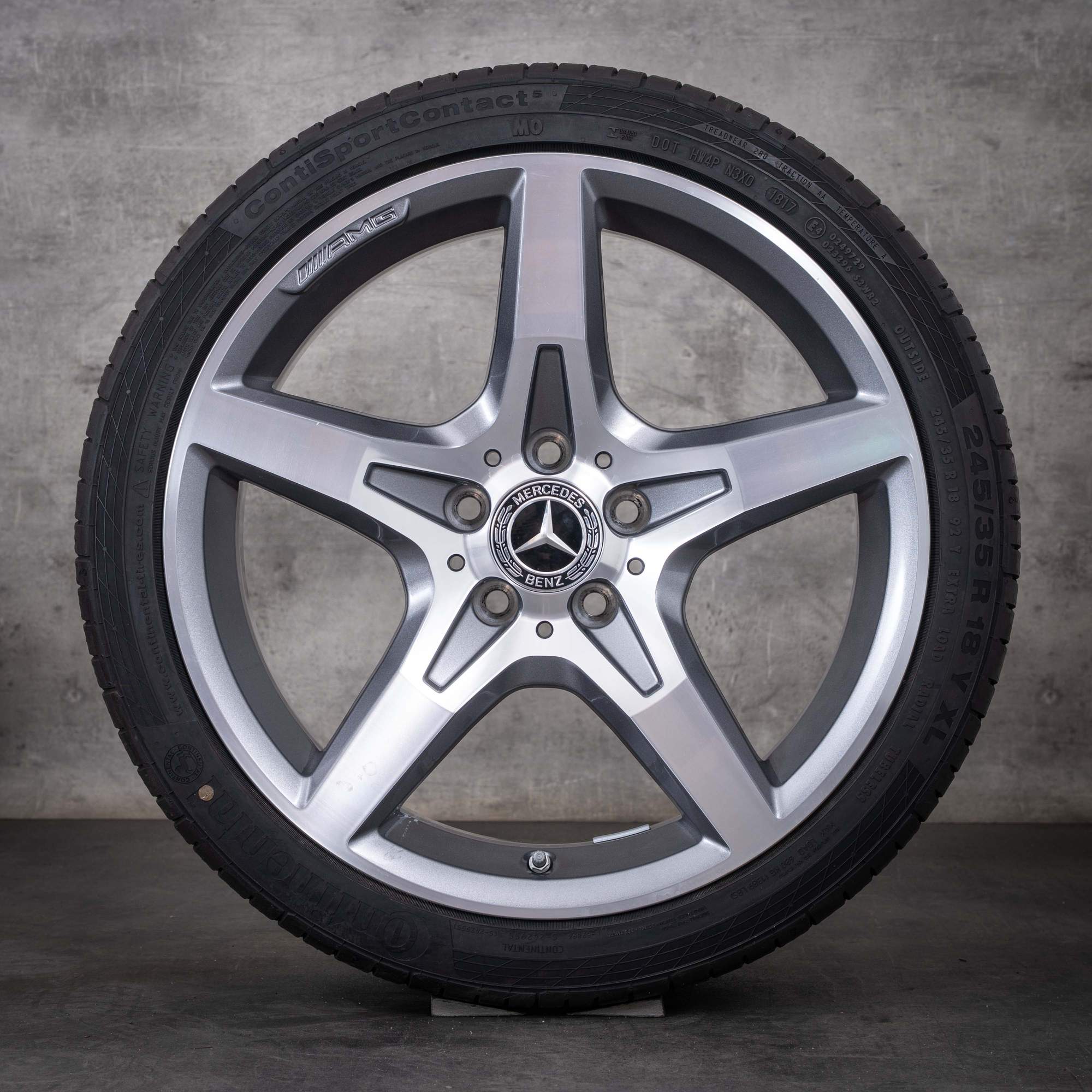 Jante originale Mercedes-Benz SLK SLC AMG de 18 inci R172, jante vară A1724012602 A1724012702, culoare gri Himalaya, diamantate