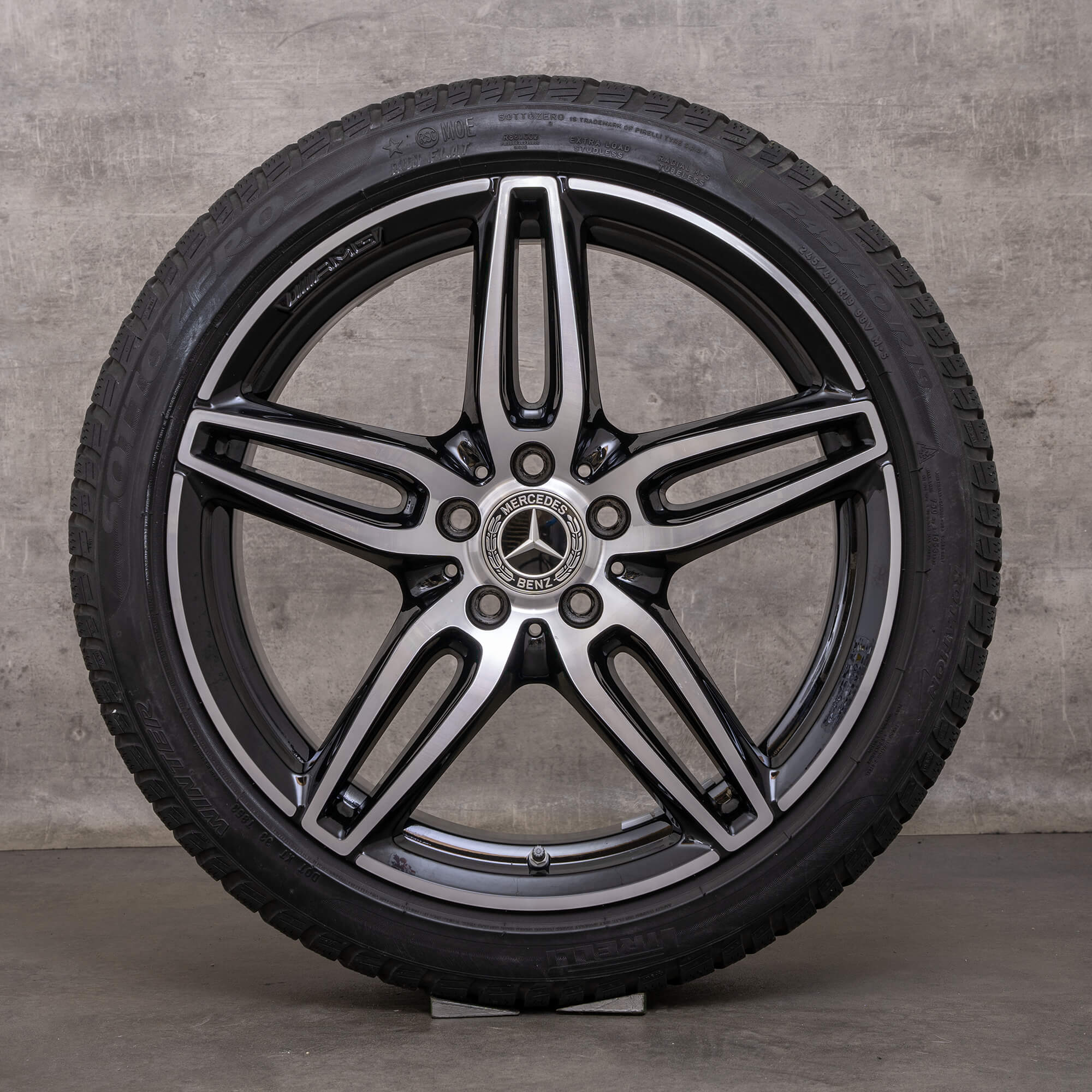 Orijinal Mercedes Benz E-Serisi AMG kış jantları 19 inç W213 S213 C238 A238 jantlar A2134012000 siyah parlak tornalanmış