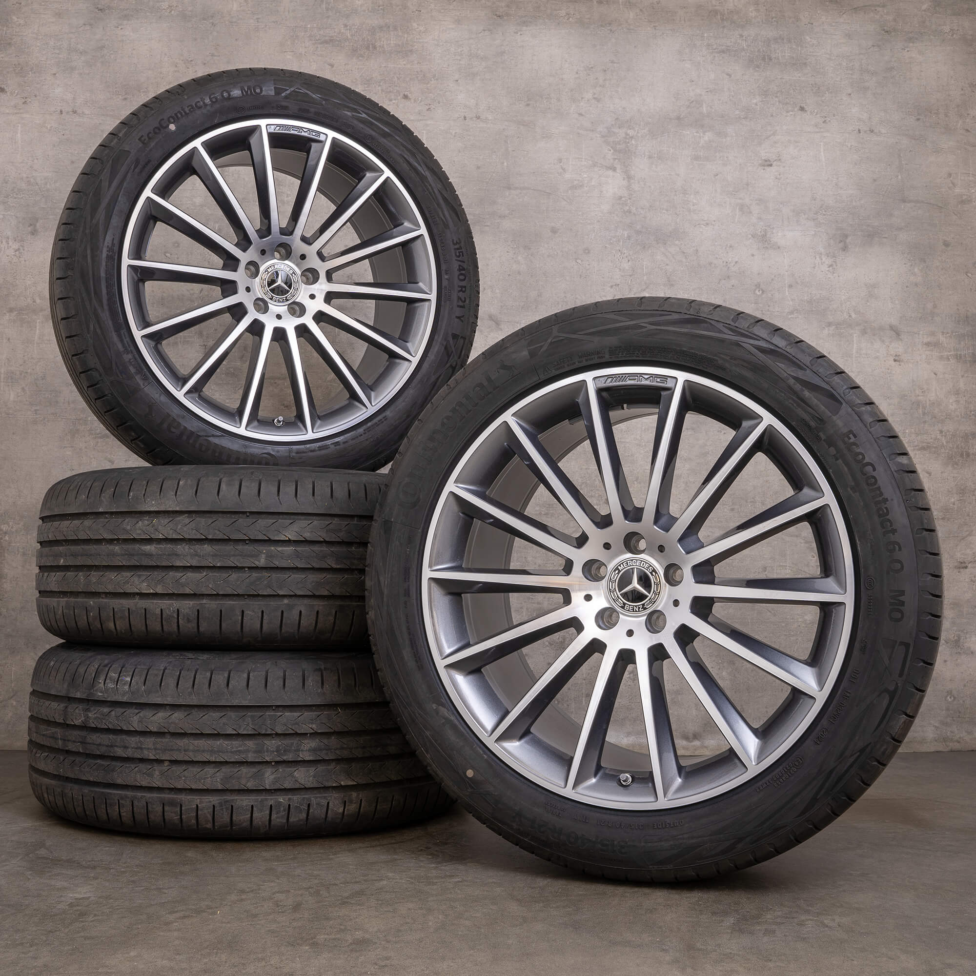Jantes originais Mercedes Benz GLE AMG jantes de verão V167 21 polegadas DOT 24 A1674013400 A1674013500 himalaia cinzento brilhante torneado