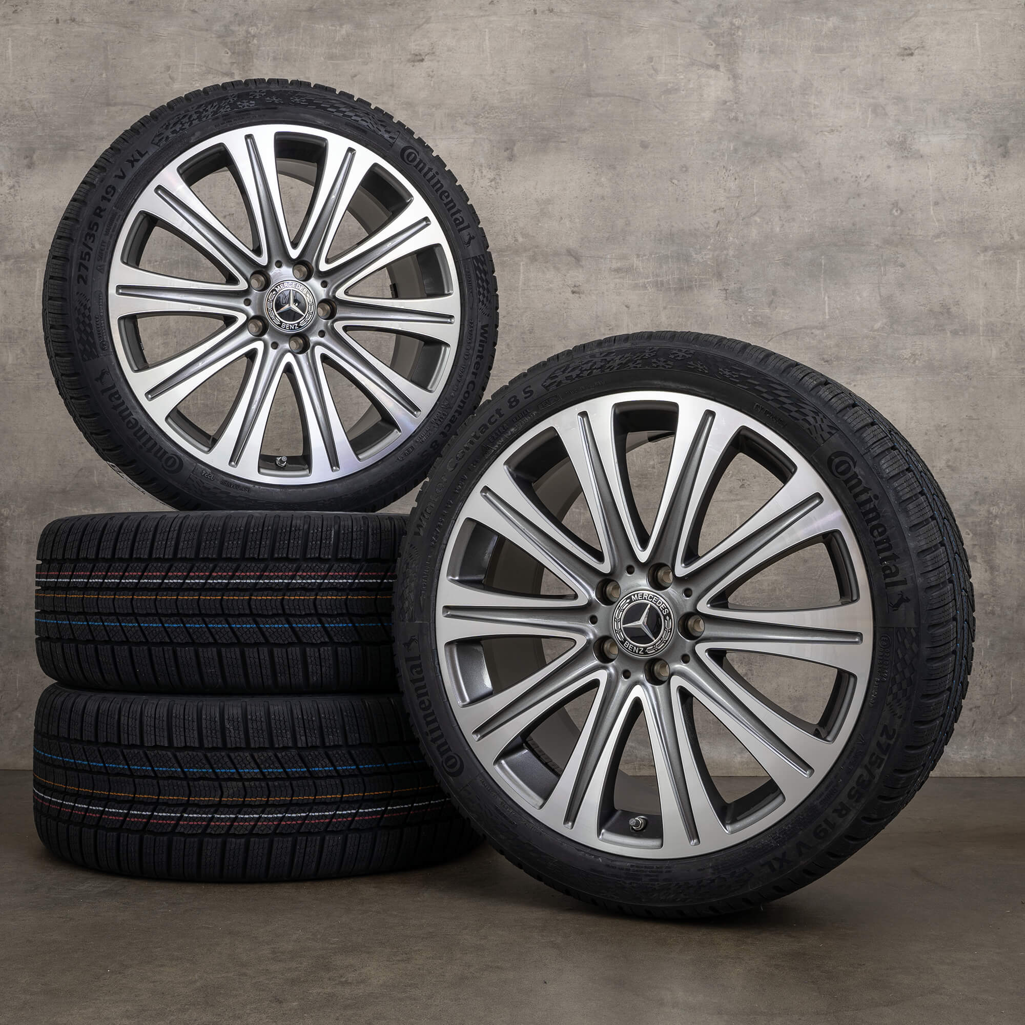 Orijinal Mercedes Benz E-Serisi kış jant lastik 19 inç W213 S213 C238 A238 jantlar A2134010500 himalaya gri parlak tornalı