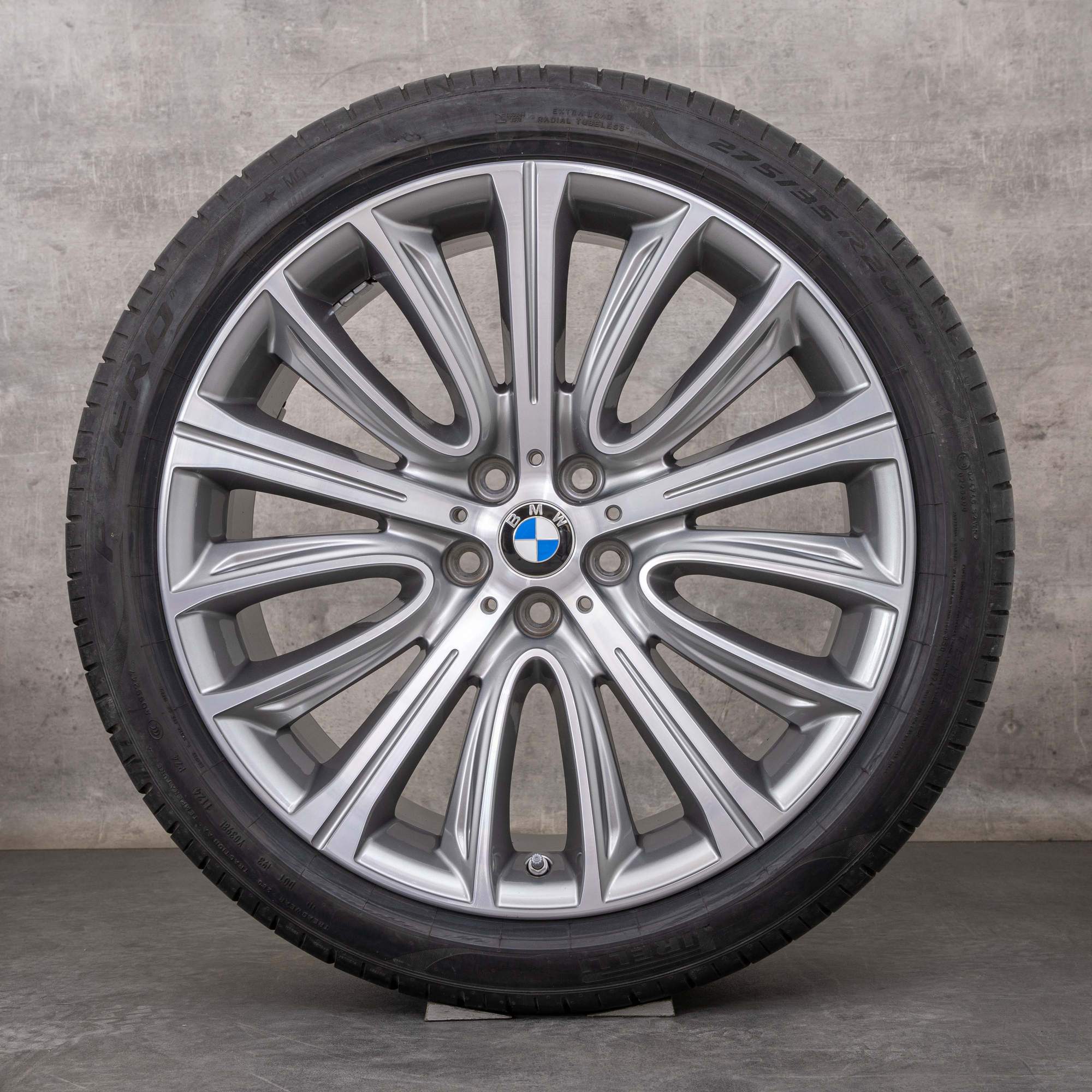 Originale BMW 7-serie 6-serie vinterhjul 20 tommer G11 G12 G32 felger styling 628 6863110 6863111 jerngrå frontpolert