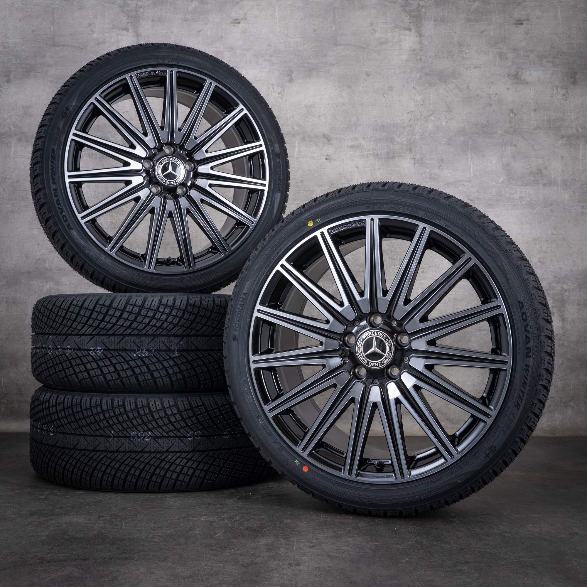 Alkuperäiset Mercedes Benz CLA EQ AMG talvirenkaat 19 tuumaa X174 C174 250+ 350 4Matic vanteet A1744014400 A1744014500 Kiillotettu musta UUDET