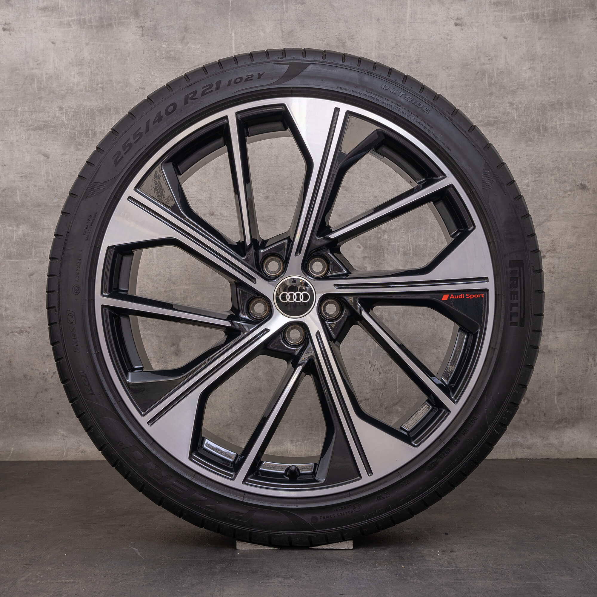 Originale Audi Q5 SQ5 felger 21 tommers FY sommerhjul 80A601025BQ svart blank dreid