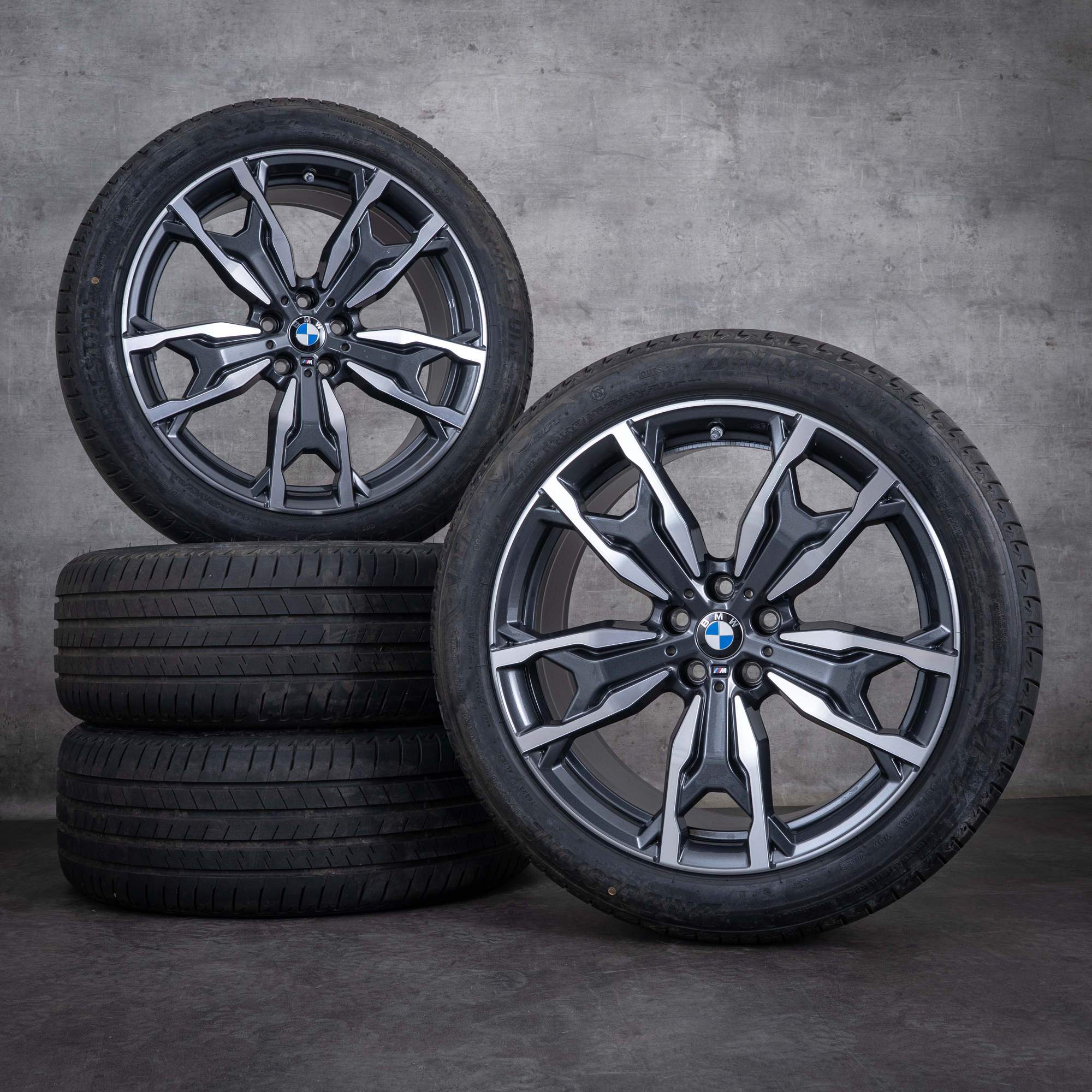 Originali BMW X3 X4 cerchi 20 pollici G01 G02 estivi styling 787 M 8073791 8073792 grigio orbita lucidato frontalmente