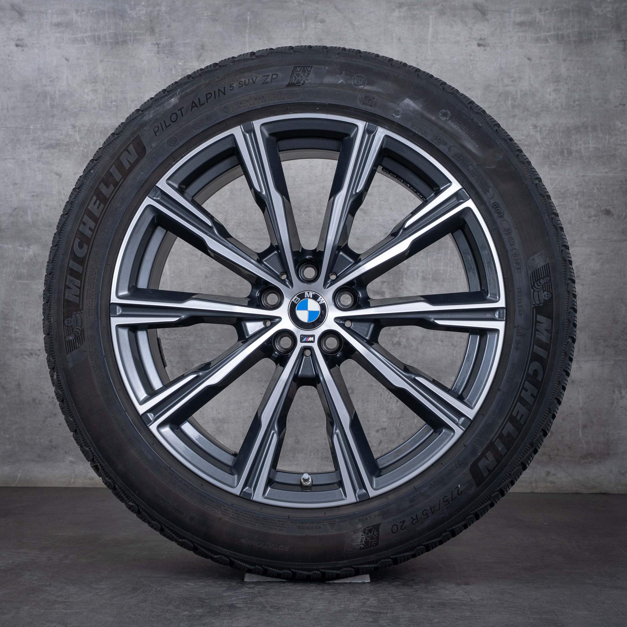 Oryginalał BMW X5 X6 koła zimowe 20 cali G05 G06 felgi stylizacja 740 M 8071996 orbit szary polerowane
