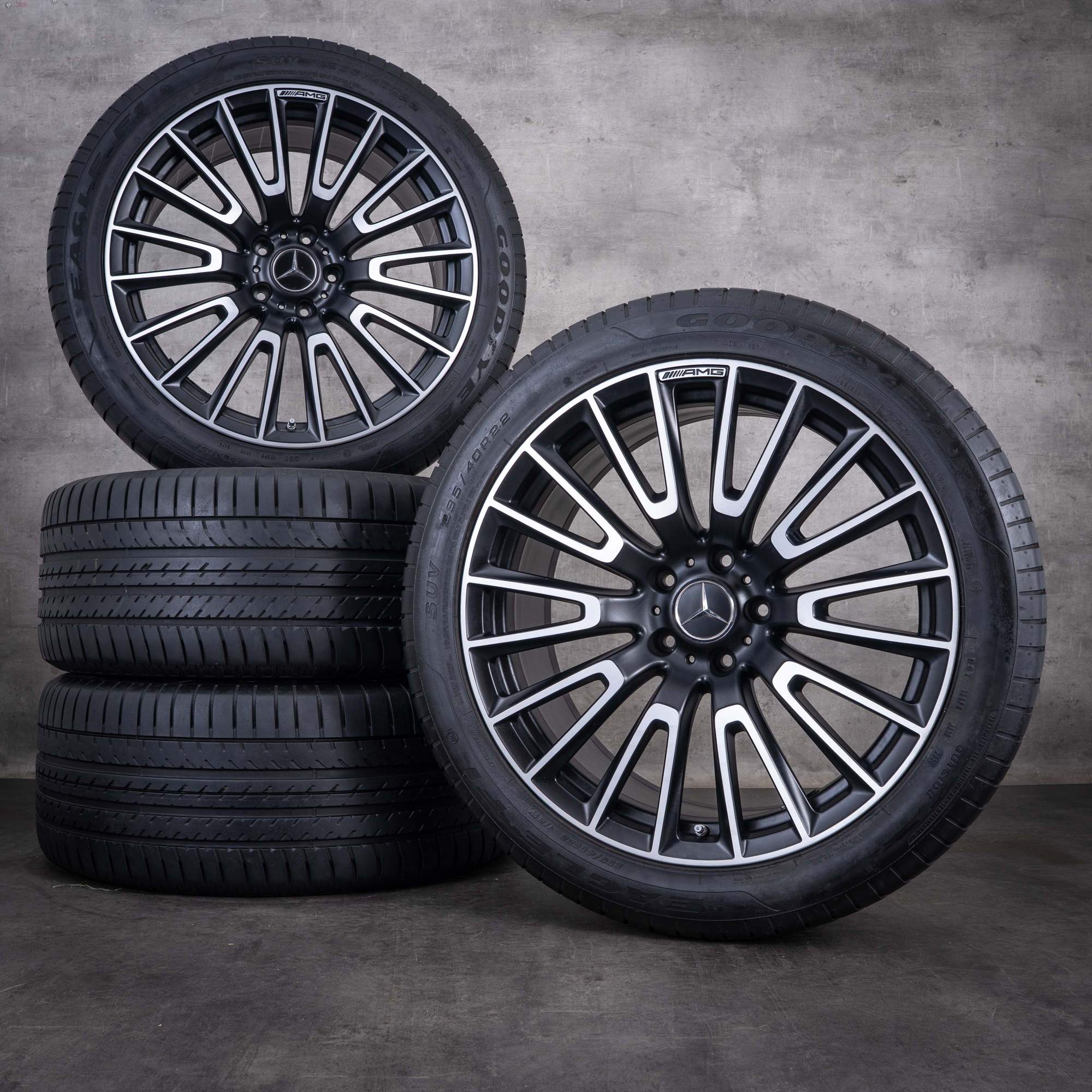 Oryginalne felgi do Mercedesa-Benz Klasy G G 63 AMG 22 cale 463A 465 opony letnie A4654011000 czarne matowe w stylu diamond cut