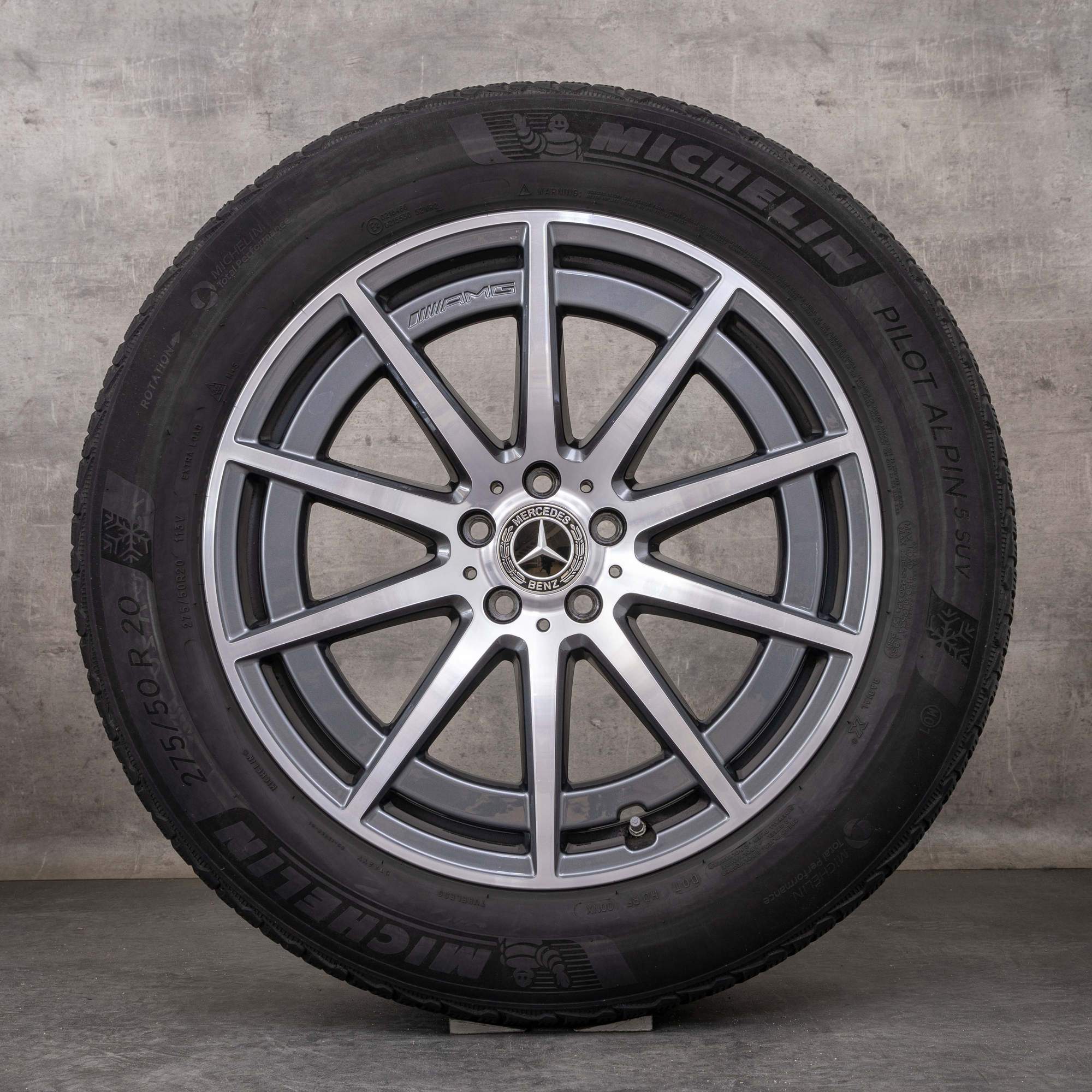 Oryginał Mercedes Benz GLE 53 63 4Matic+ AMG opony zimowe 20 cali felgi V167 A1674014000 A1674014100 himalaya szary Polerowane