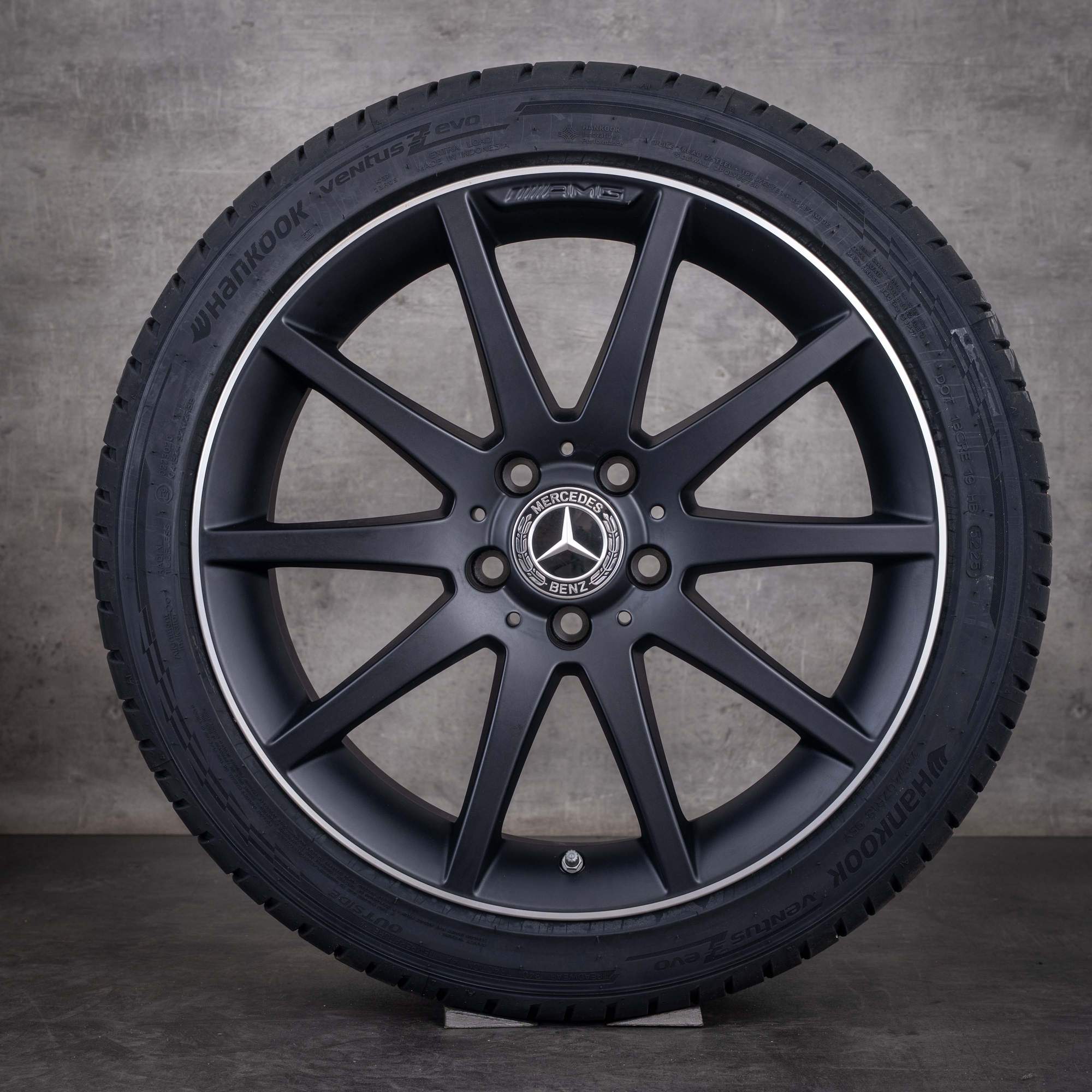 Original Mercedes Benz SLK 55 SLC 43 AMG Felgen 18 Zoll R172 Sommerräder A1724013002 schwarz matt glanzgedreht