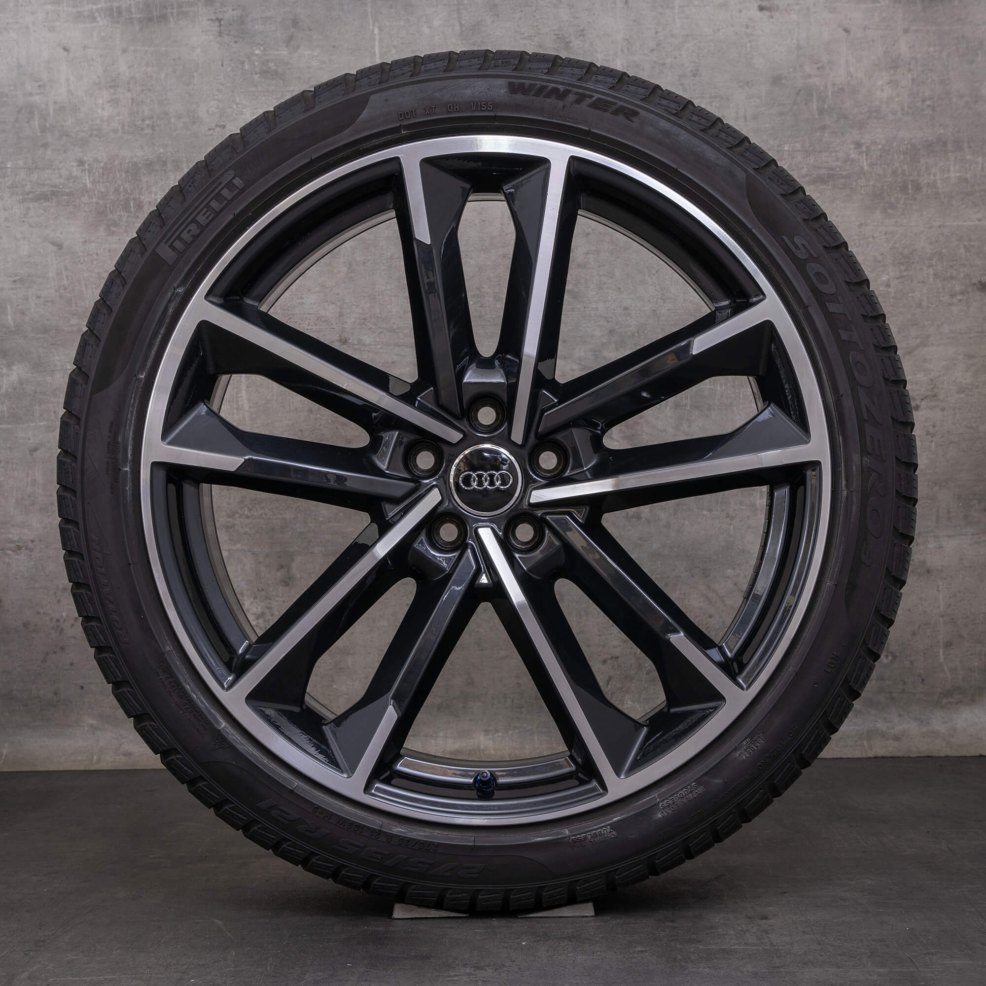 Originali Audi A7 S7 RS7 cerchi auto 21 pollici 4G C7 estivi 4G8601025AS nero lucidato frontalmente