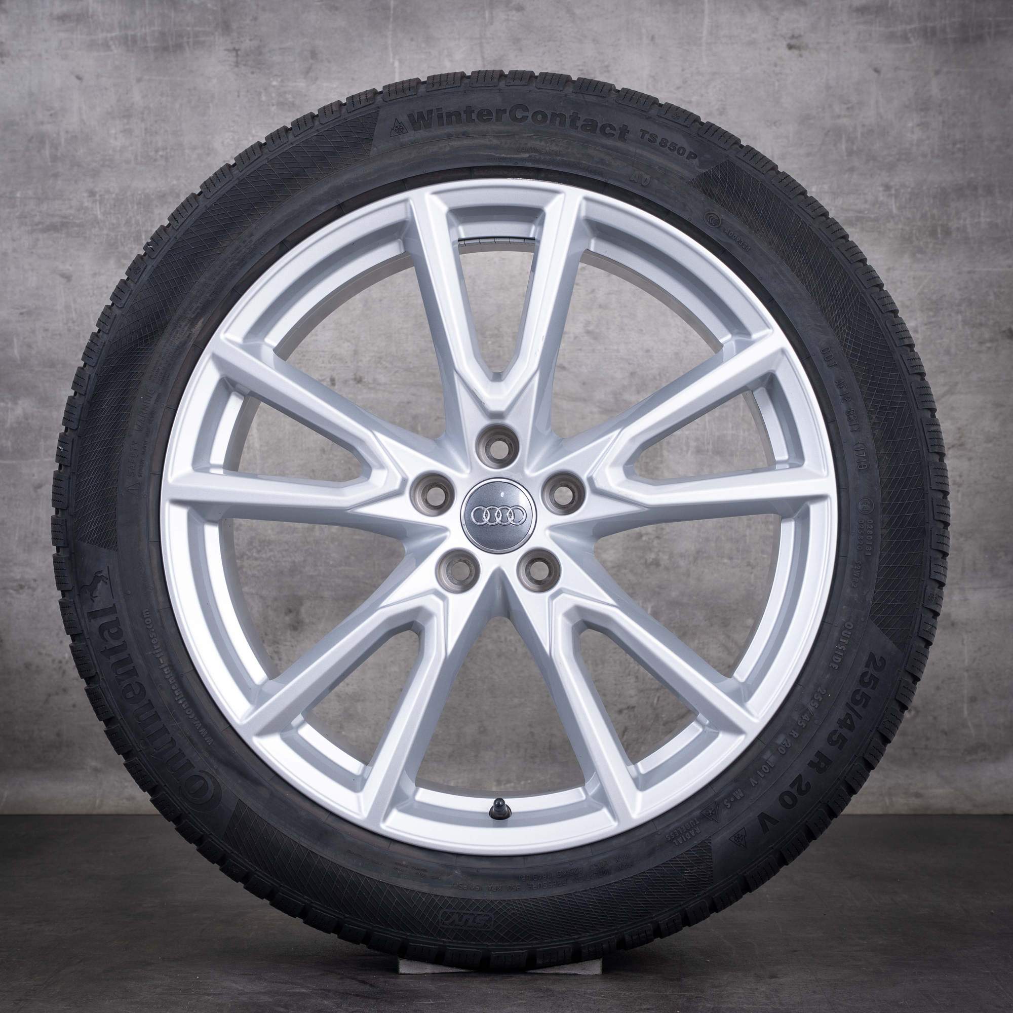 Oryginalne koła zimowe do Audi Q5 SQ5 felgi 20 cali FY nr kat. 80A071490A wzór Vox Design kolor srebrny