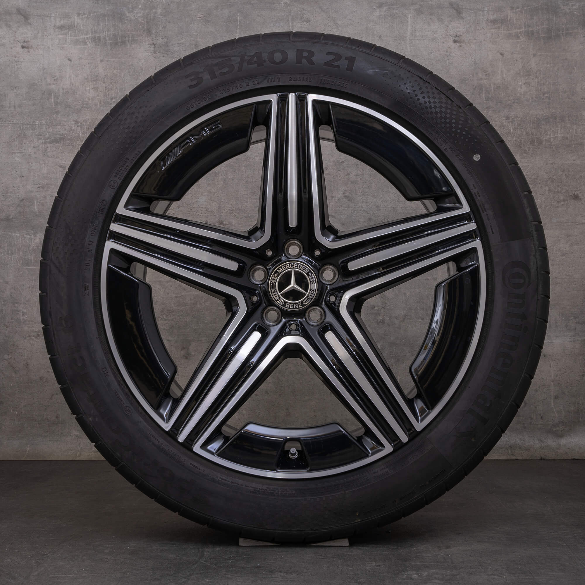 Oryginalne koła zimowe Mercedes Benz GLE AMG 21 cali V167 C167 Felgi A1674014301 A1674014401 czarne Polerowane