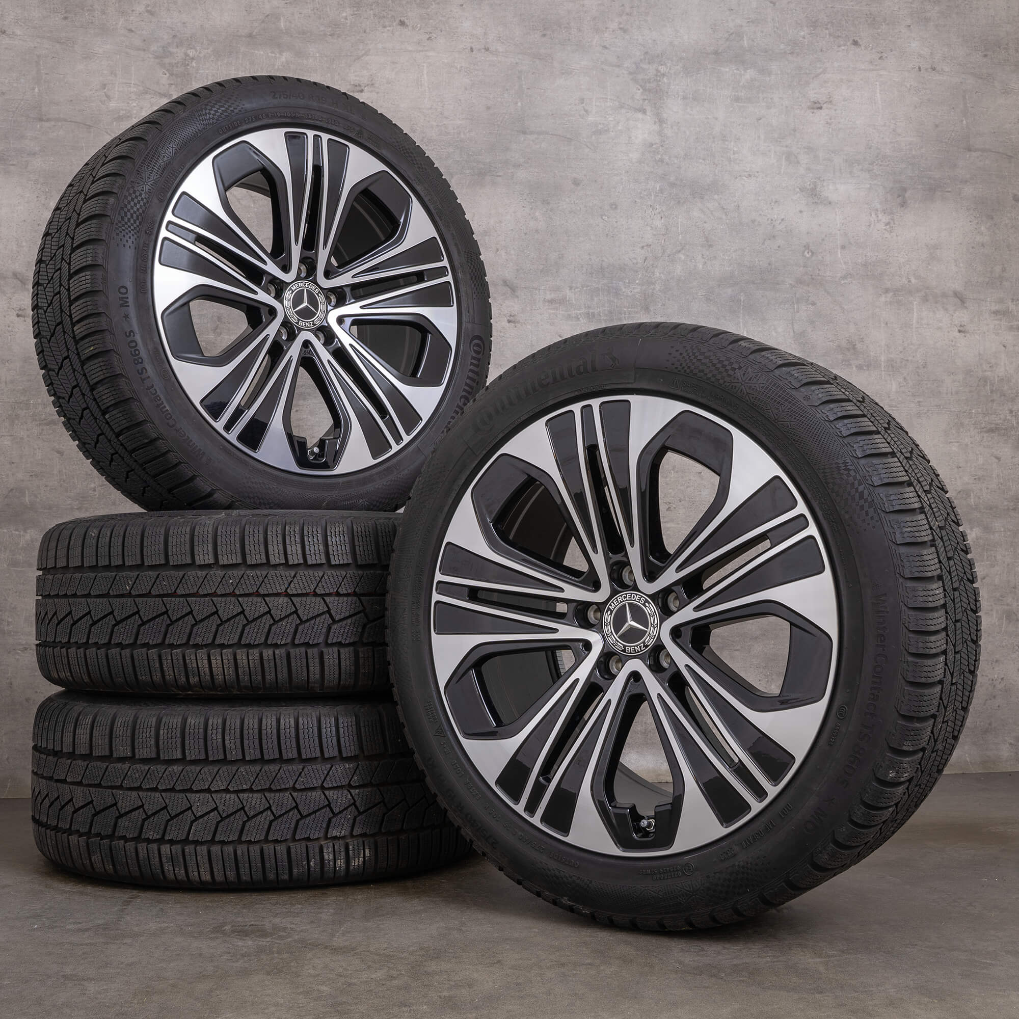 Originele Mercedes E-Klasse winterwielen 19 inch W214 S214 velgen A2144012300 A2144012400 zwart glanzend gedraaid