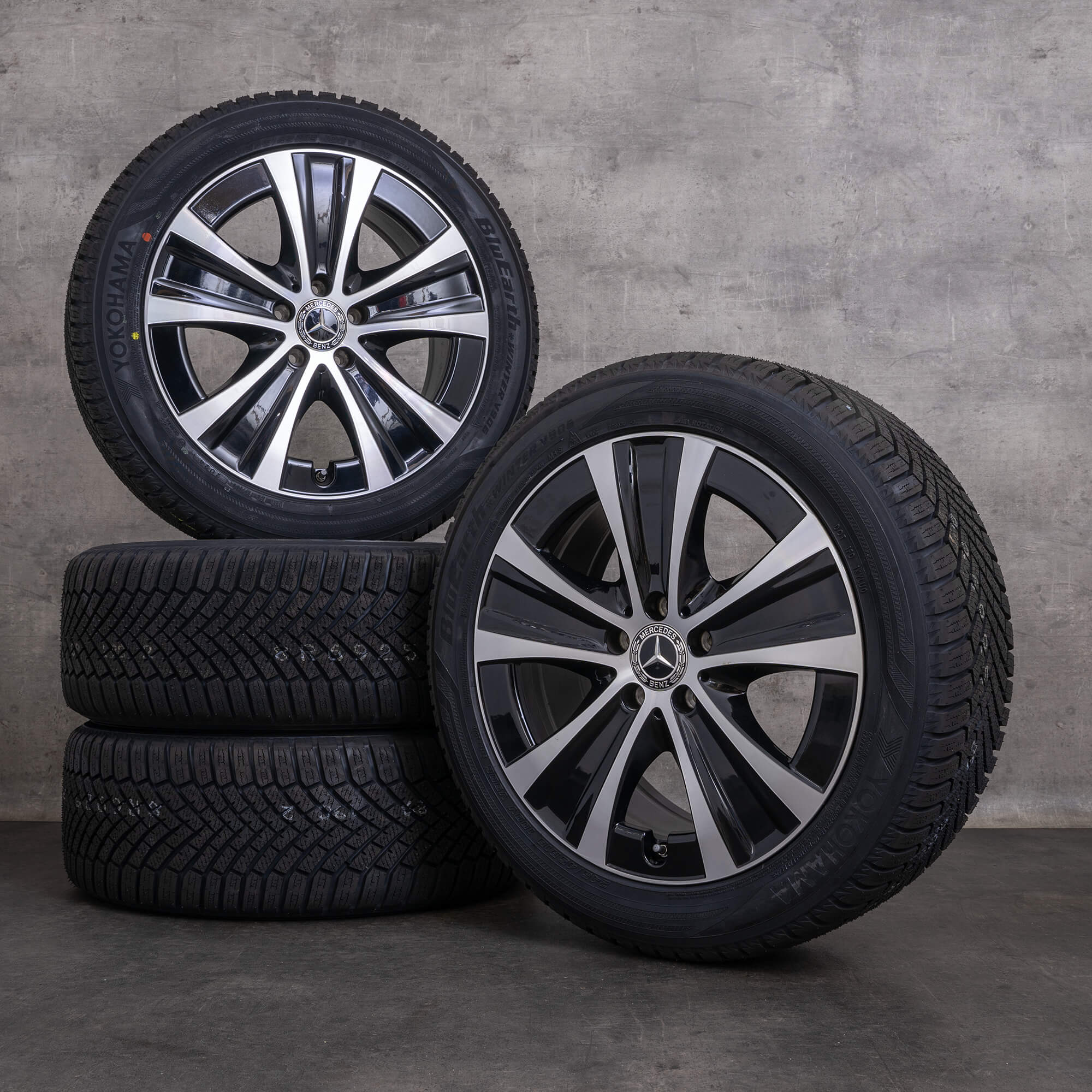 Orijinal Mercedes Benz E-Serisi kış jant lastik 18 inç W213 S213 C238 A238 jantlar A2134013700 siyah parlak tornalanmış