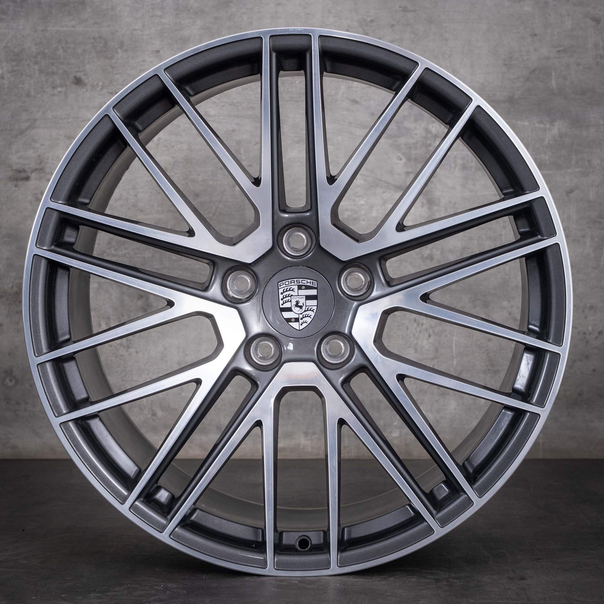 Jantes originais Porsche 992 I de 20 e 21 polegadas Turbo S 992601025AR 992601025N em titânio dianteiras diamantadas