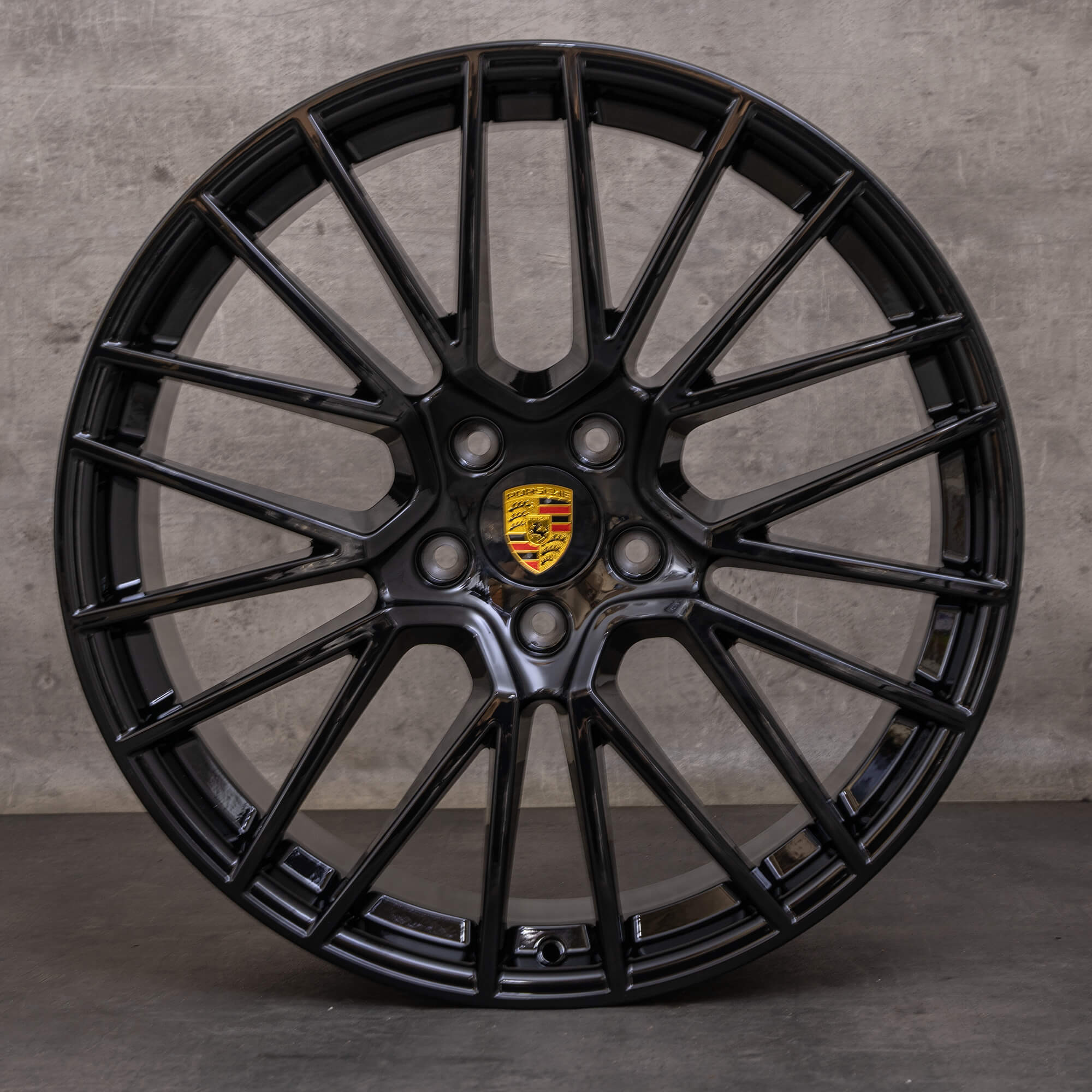 Original Porsche Cayenne Coupe 9YA Felgen 22 Zoll 9YA 9Y3601025AL 9Y3601025AM RS Spyder schwarz glanz NEU