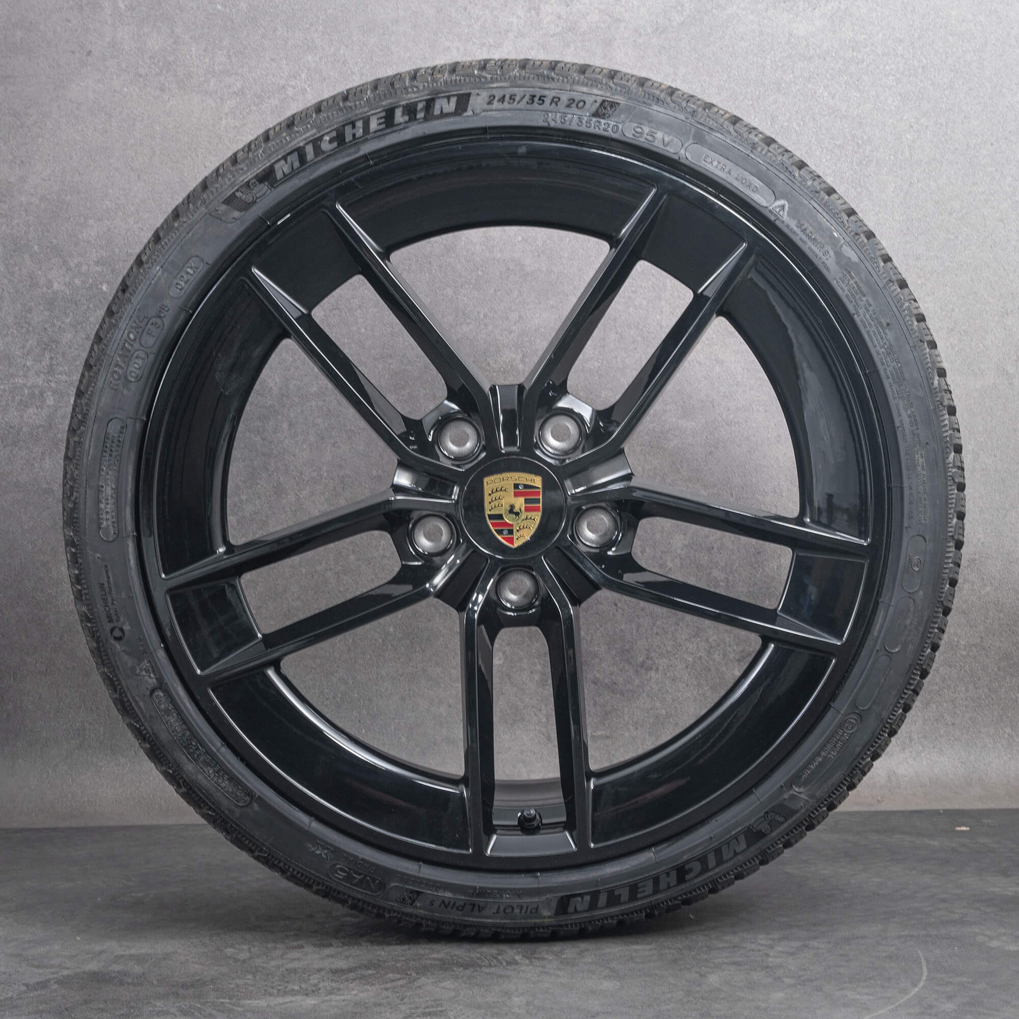 Originale Porsche 911 vinterhjul 20 21 tommer 992 II C2 C4 GTS 4 Carrera felger Exclusive Design 992601025ET 992601025GG svart glans NY
