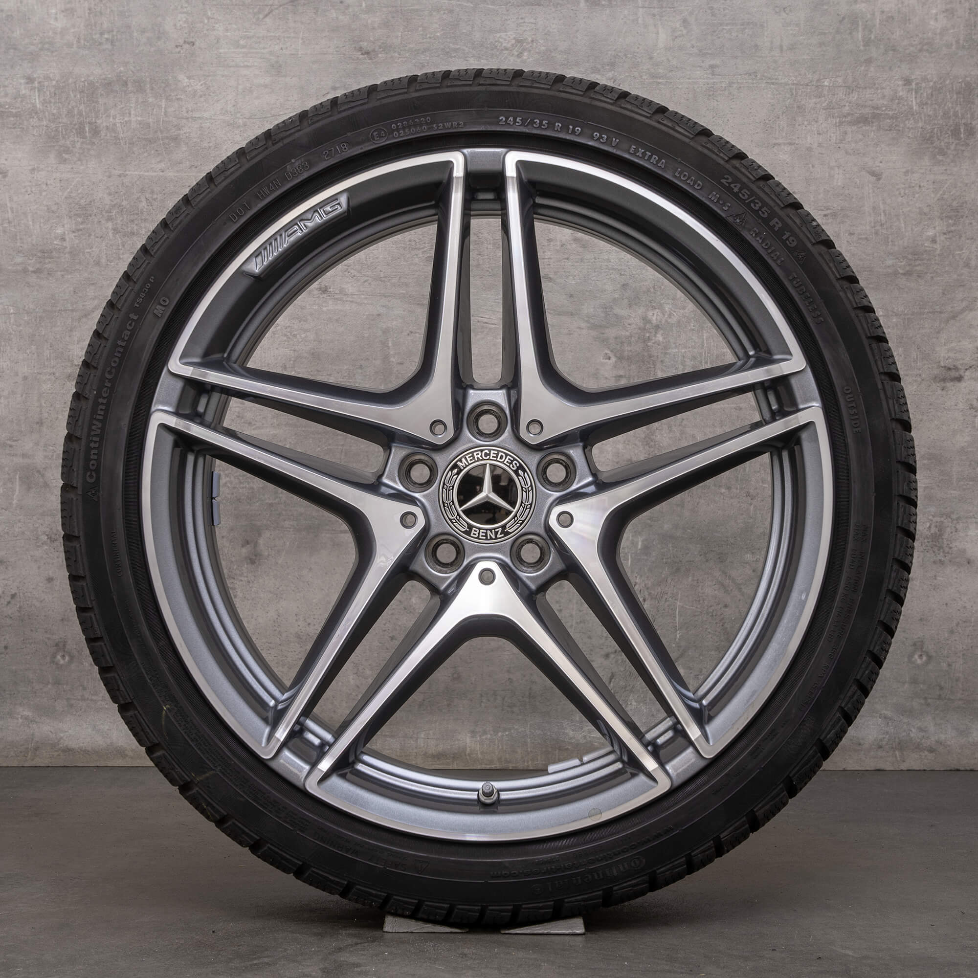 Genuine AMG Mercedes Benz Clase C C63 & S neumáticos de invierno 19 pulgadas W205 S205 llantas A2054011900 A2054013600 gris himalaya brillante torneado