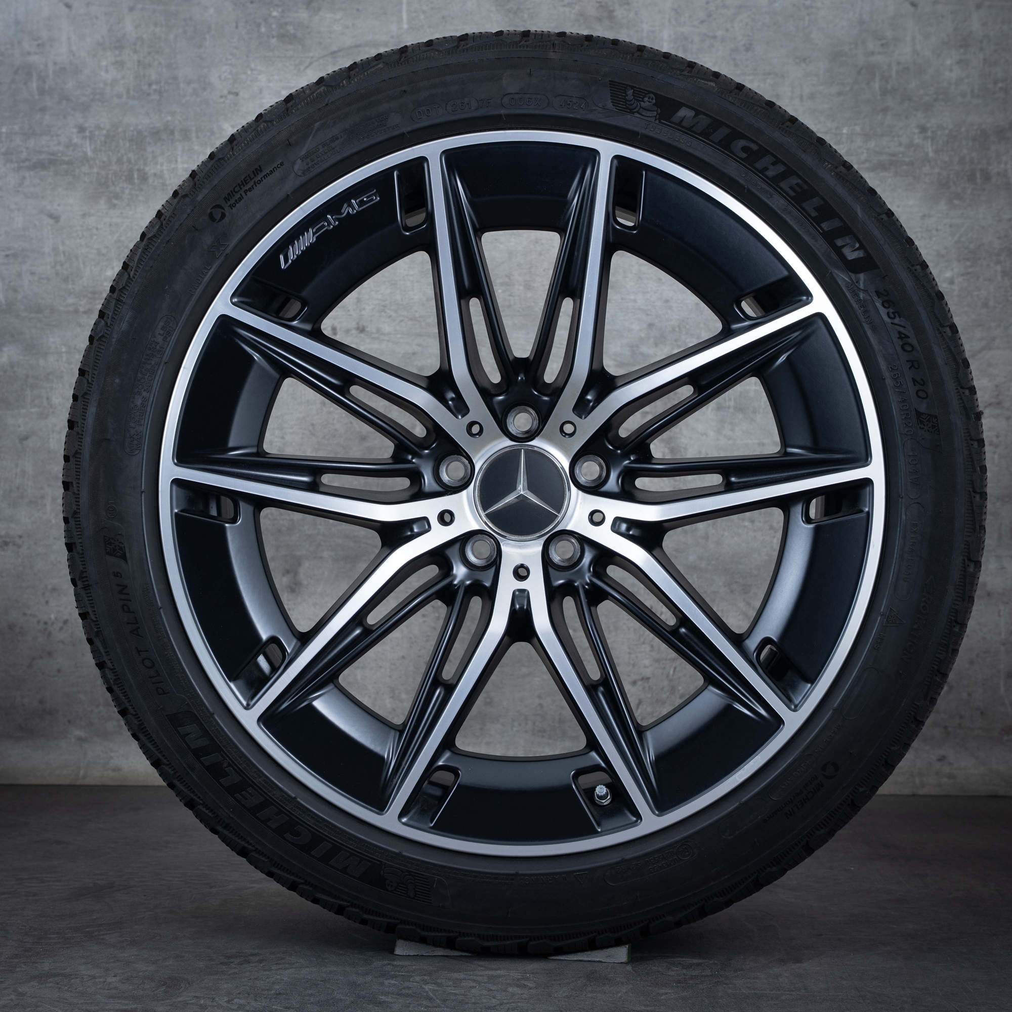 Original Mercedes Benz E-Klasse E53 AMG Winterräder 20 Zoll W214 S214 Felgen A2144011100 A2144011200 schwarz matt glanzgedreht