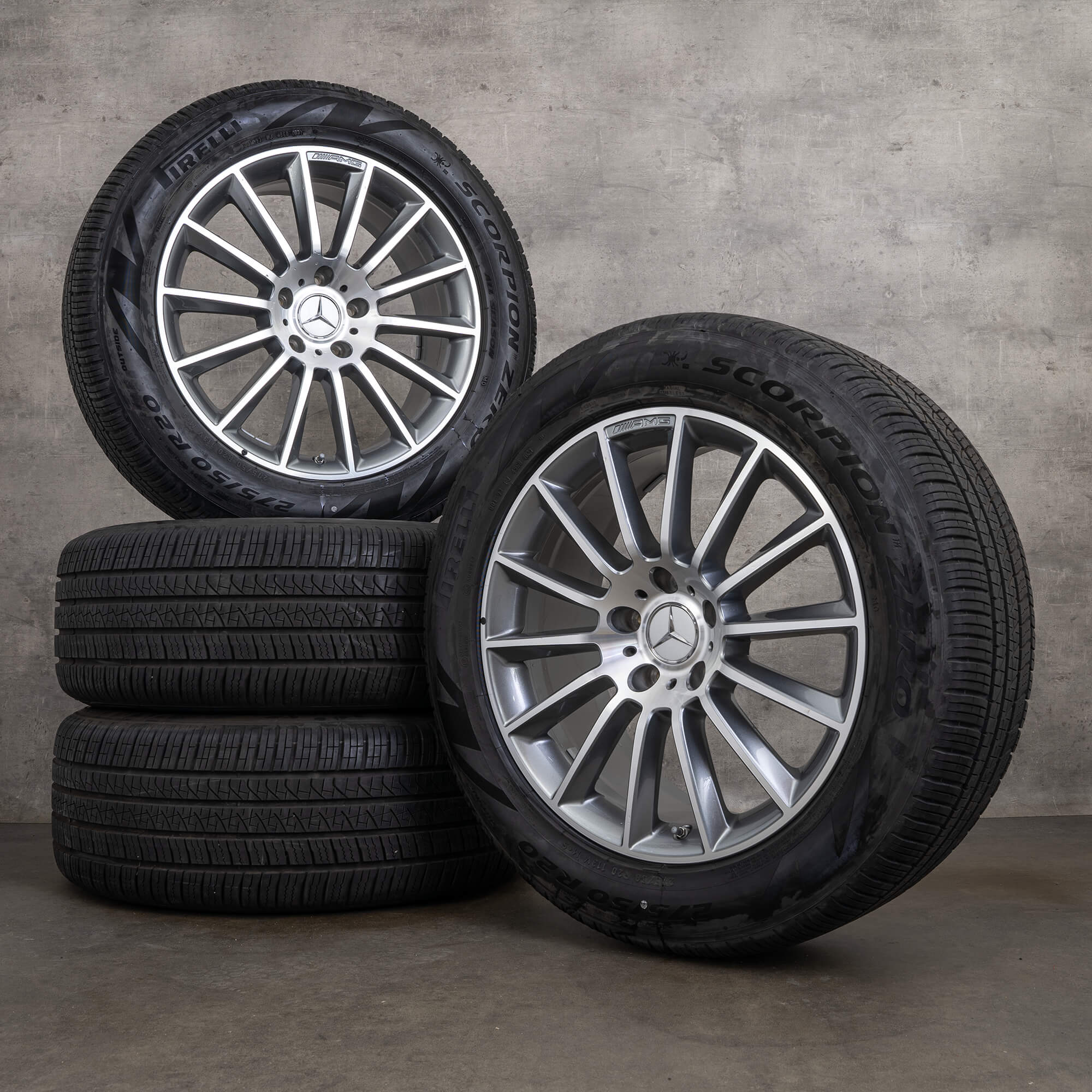Originele AMG Mercedes Benz G Klasse velgen 20 inch W463 G350d G400d G500 zomerbanden A4634011700 Himalaya grijs hoogglans
