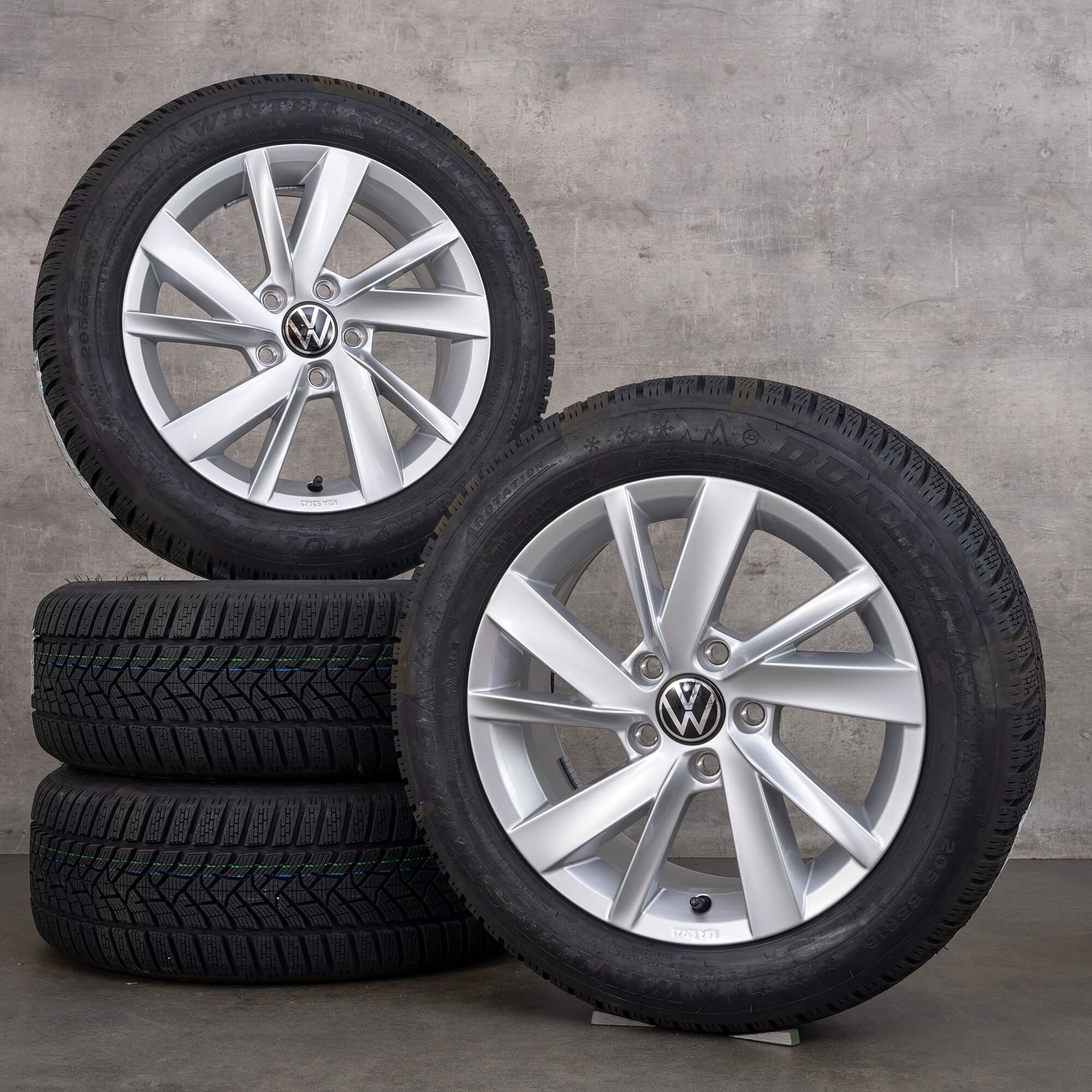 Ruote invernali originali VW Golf 8 con cerchi da 16 pollici Gavia 5H0071496 argento NUOVE