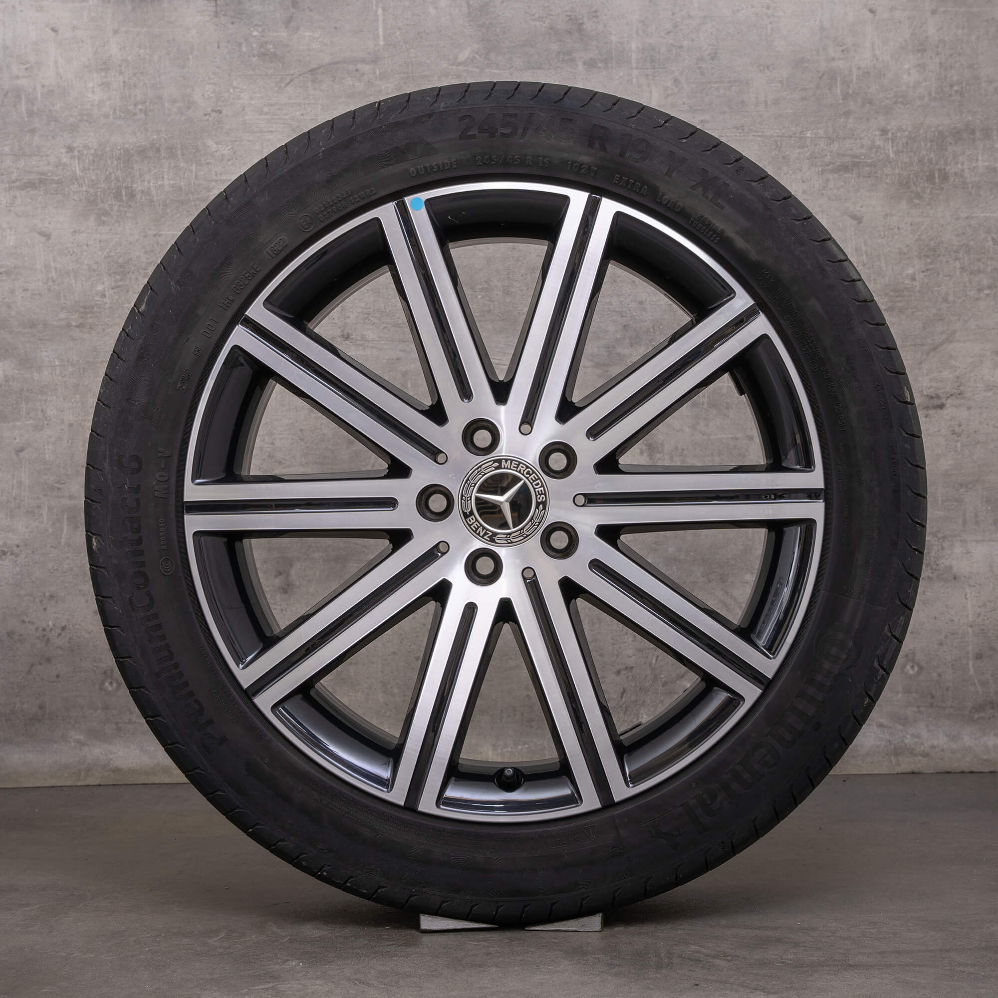 Originale Mercedes Benz V-Klasse fælge 19 tommer W447 Vito Marco Polo sommerhjul A4474015600 sort blank drejet