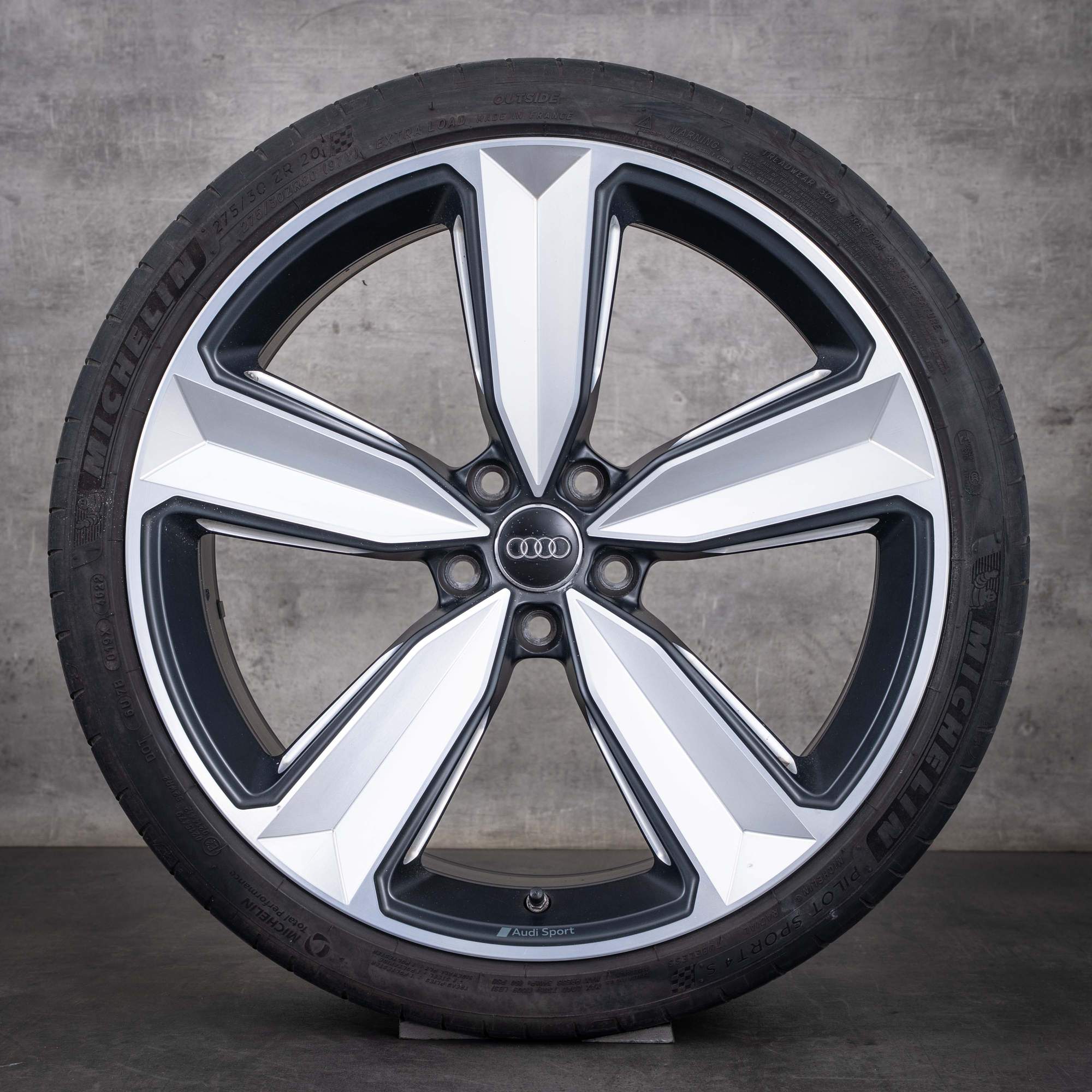 OEM Audi RS4 RS5 20-inch B9 8W F5 summer wheels Peak 8W0601025CS matte black polished