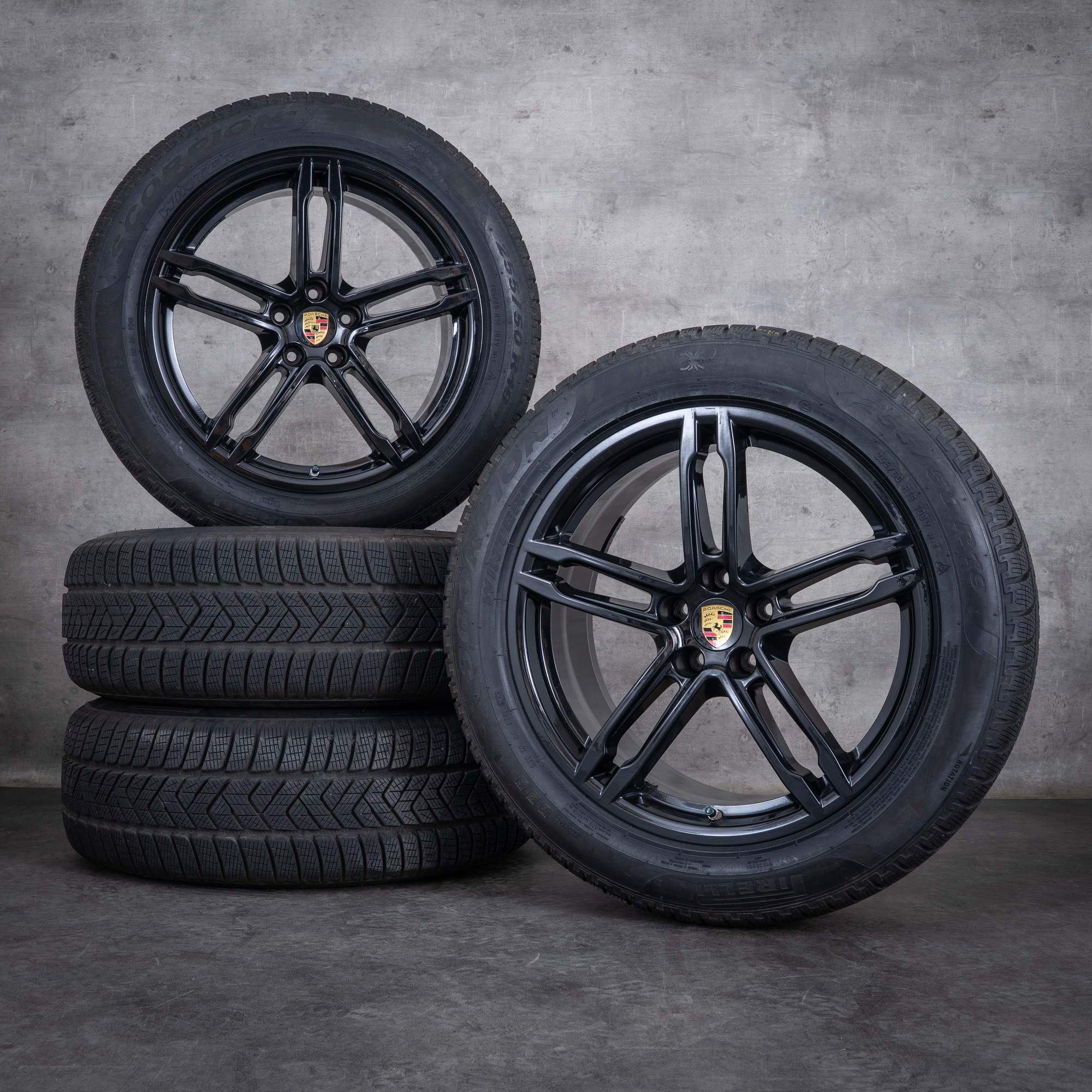 Original Porsche Macan I Winterräder 19 Zoll Felgen 95B601025BB 95B601025BC schwarz glanz