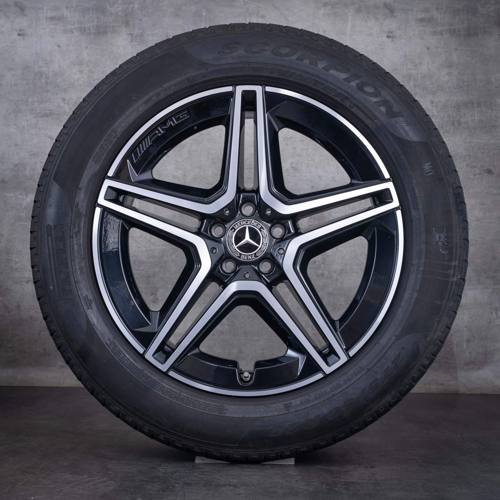 OEM Mercedes-Benz GLE 53 AMG winter wheels 20inch X167 C167 rims A1674013200 A1674013300 black front diamond cut