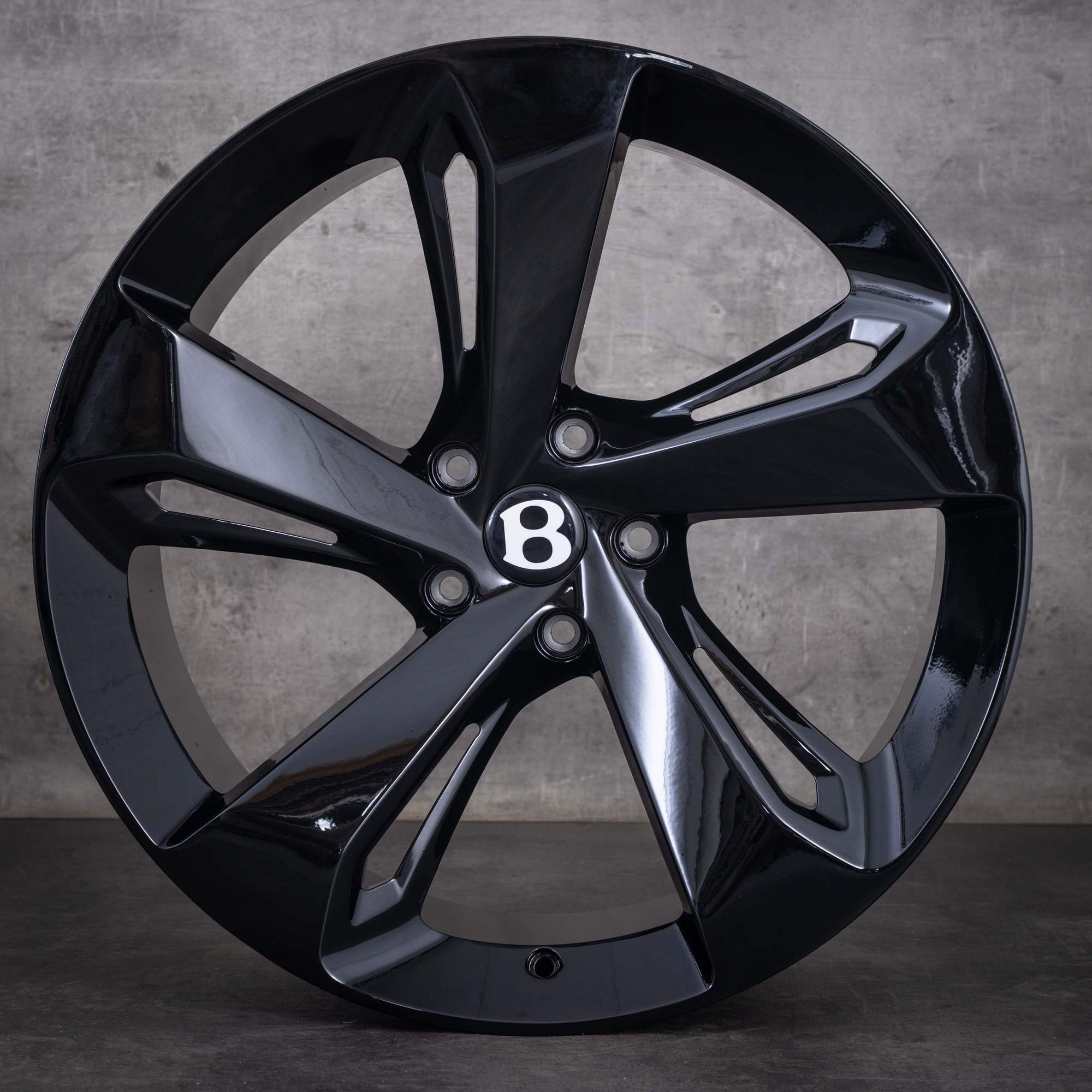 Llantas originales Bentley Bentayga de 22 pulgadas 4V1 36A601025D negro brillante - llanta 2 de 4