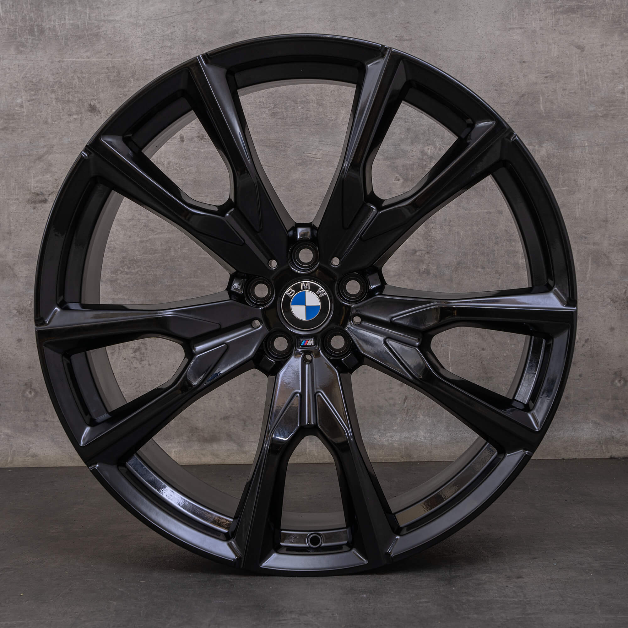 Originale BMW X7 vinterdæk med fælge 22 tommer G07 styling 755 M 8074221 8090108 sort glans NYT