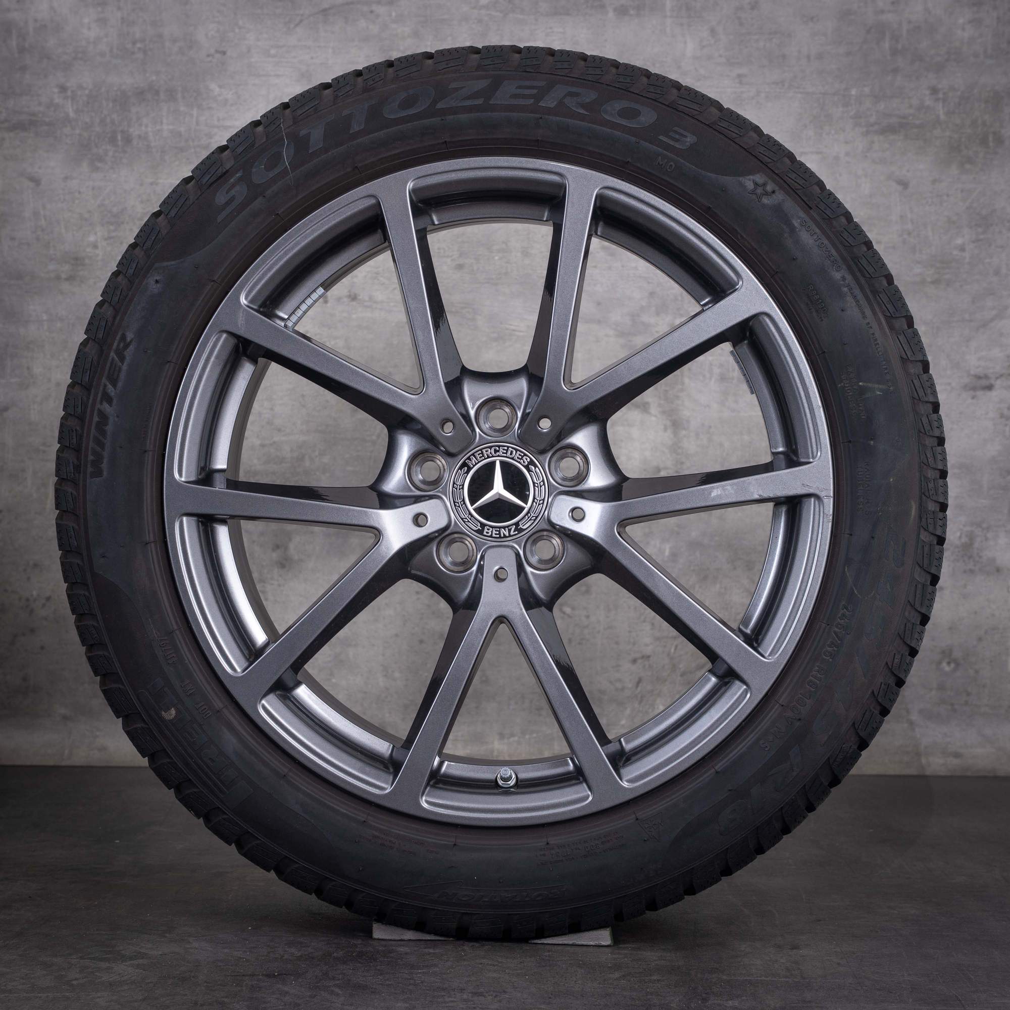 Original Mercedes-Benz CLE Winterräder 18 Zoll W236 Felgen A2364010300 5-V-Speiche tremolit grey glanz