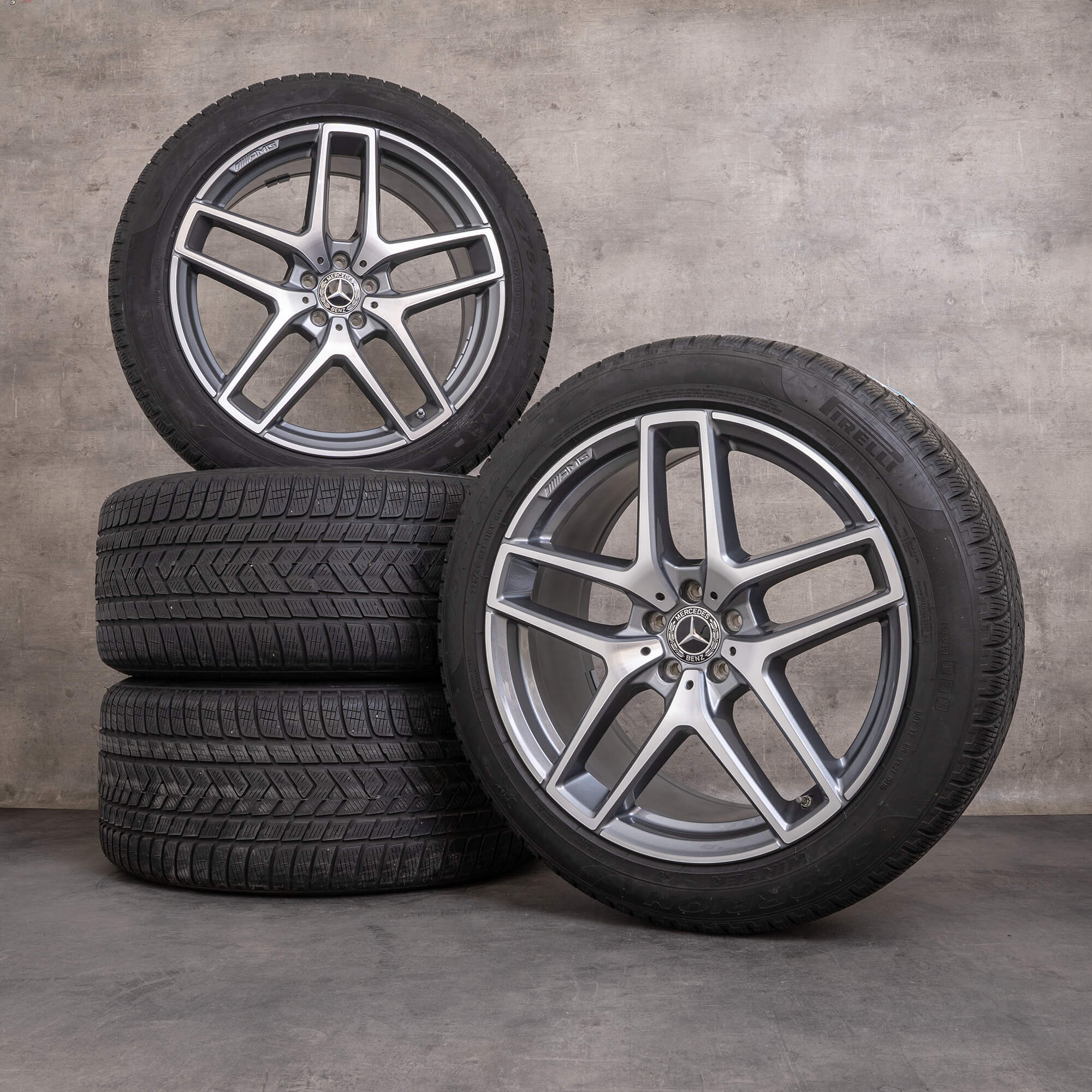 Oryginał Mercedes Benz GLE 43 63 & S AMG koła zimowe 21 cali C292 felgi A2924012900 A2924011700 himalaya szary polerowane