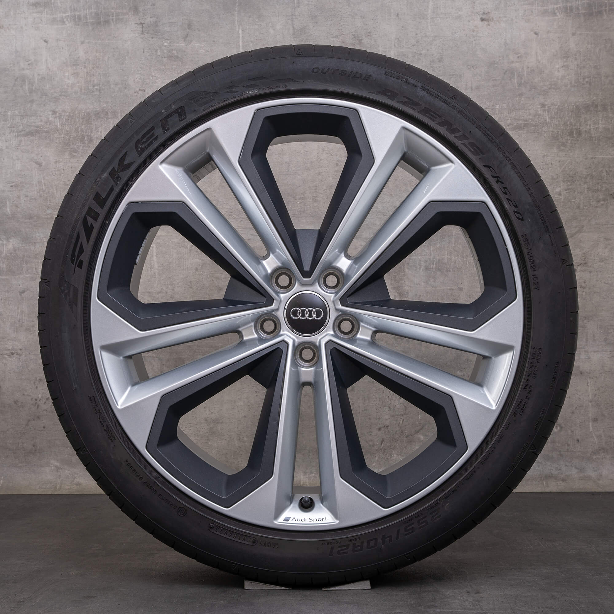 Originale Audi Q5 SQ5 felger 21 tommers FY sommerhjul 80A601025AS sølv titan polert