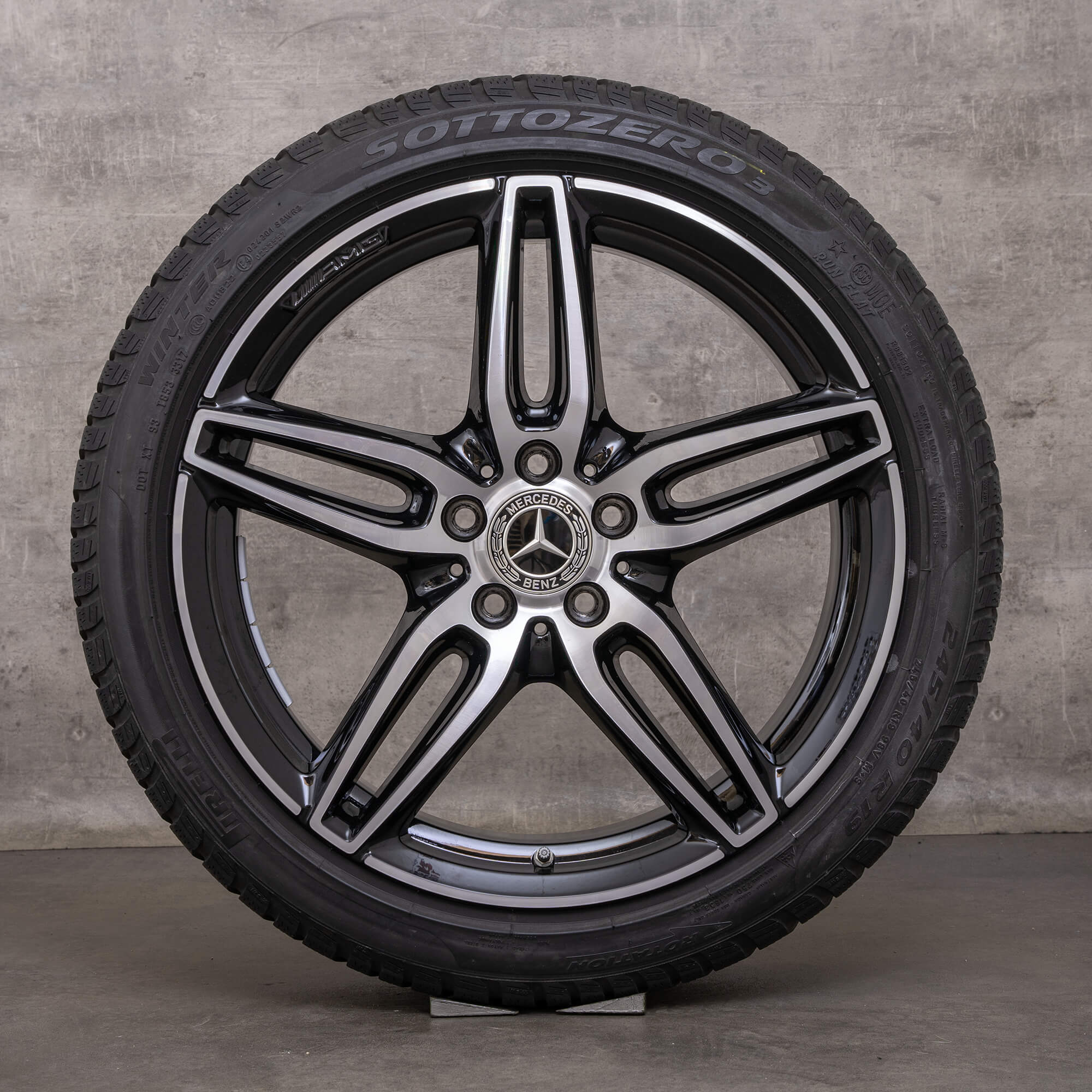 Orijinal Mercedes Benz E-Serisi AMG kış jantları 19 inç W213 S213 C238 A238 jantlar A2134012000 siyah parlak tornalanmış