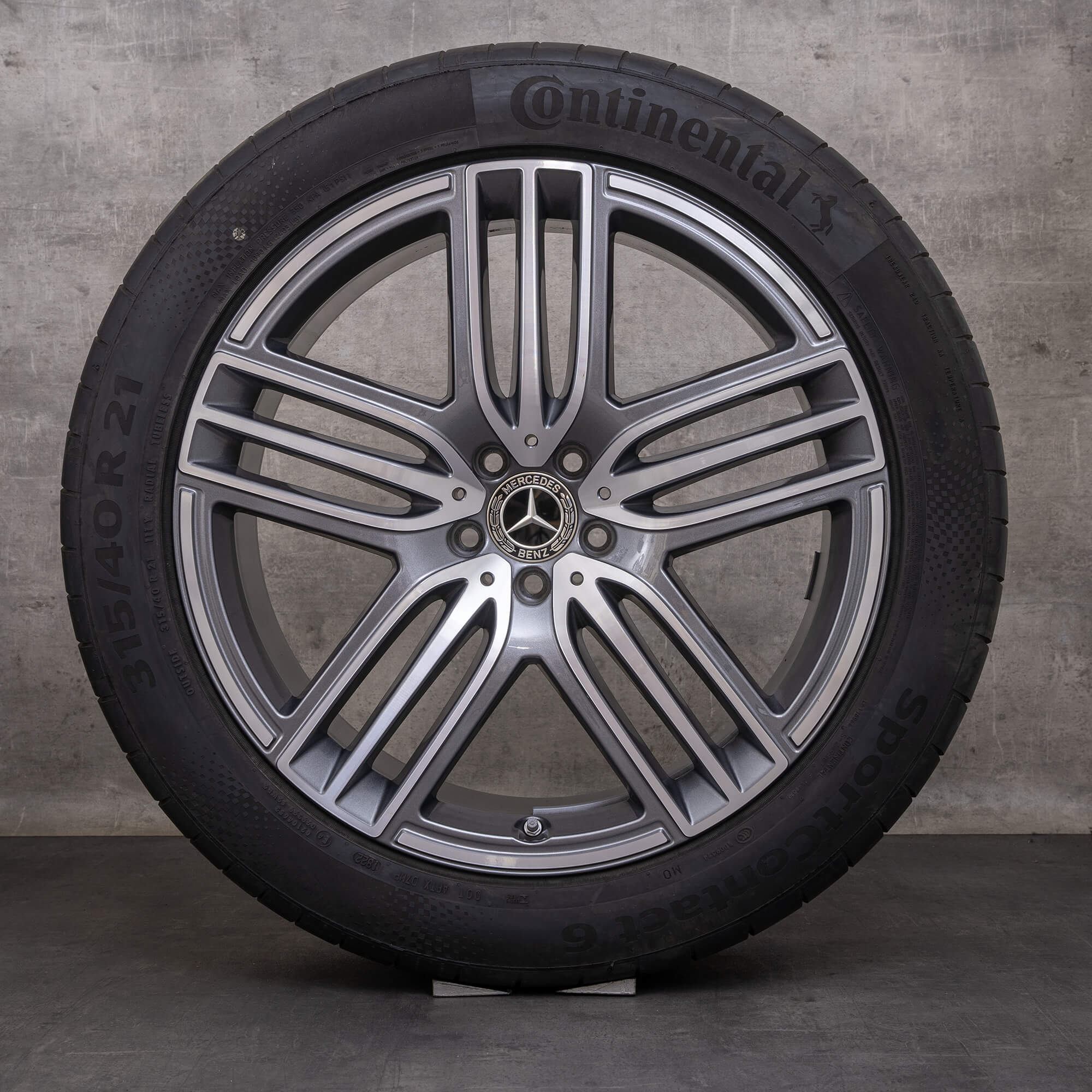 Orijinal Mercedes Benz GLS jantları 21 inç X167 yaz jant lastikleri A1674015100 A1674015300 himalaya gri parlak tornalanmış