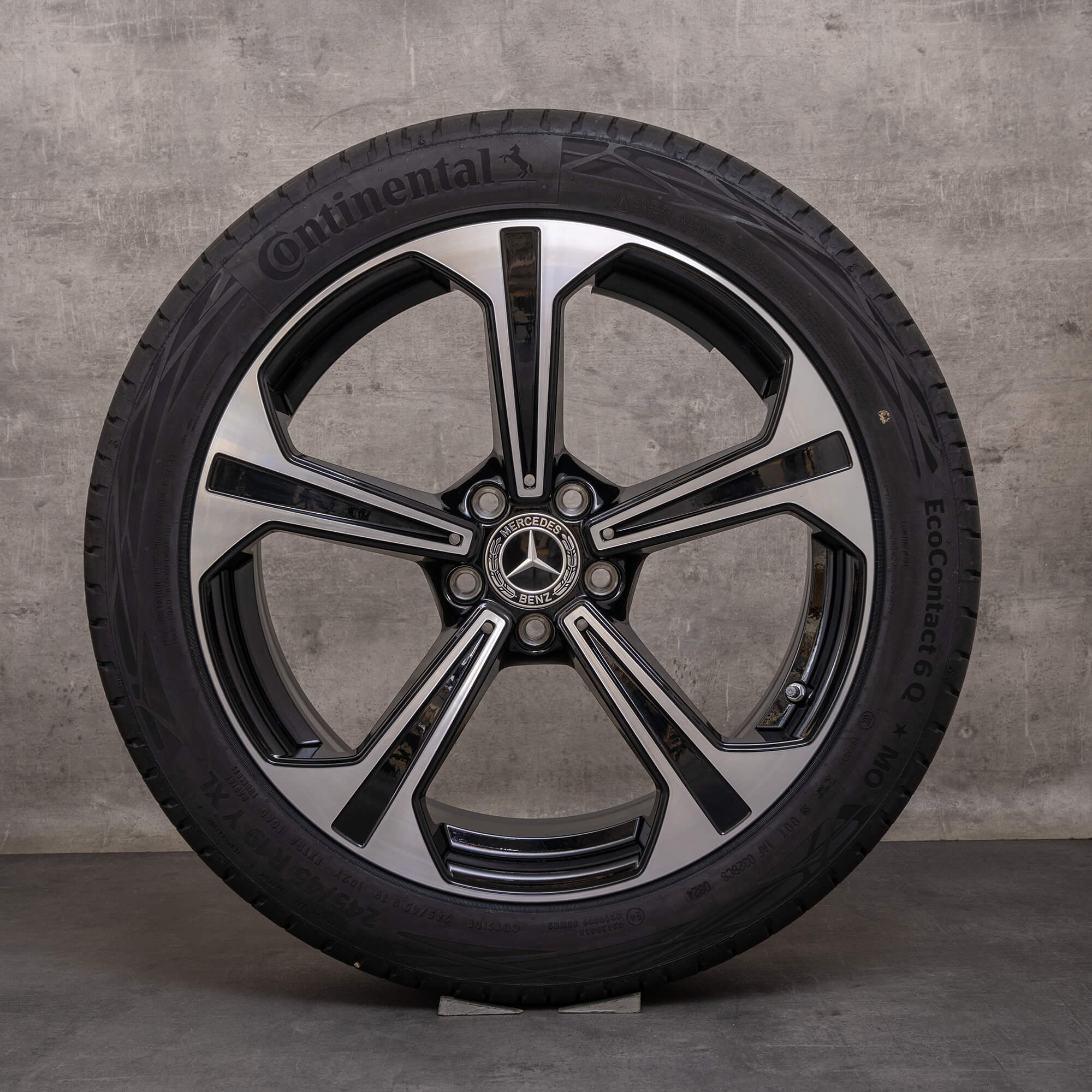 Originale Mercedes Benz E-Klasse hjul 19 tommer W214 S214 sommerhjul A2144013600 A2144013700 sort blank drejet