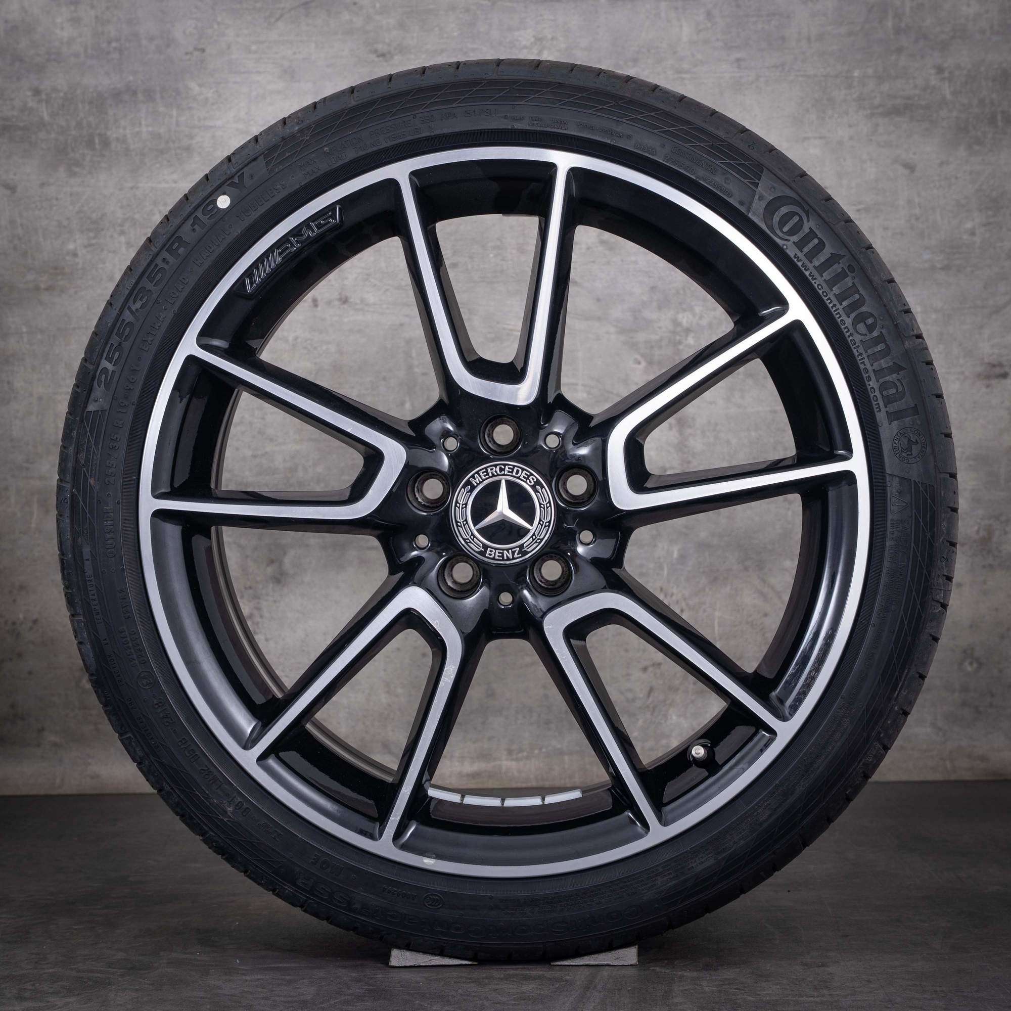 OEM Mercedes-Benz C-Class AMG 19inch summer wheels W205 S205 C205 A205 A2054012200 A2054012300 diamond cut black
