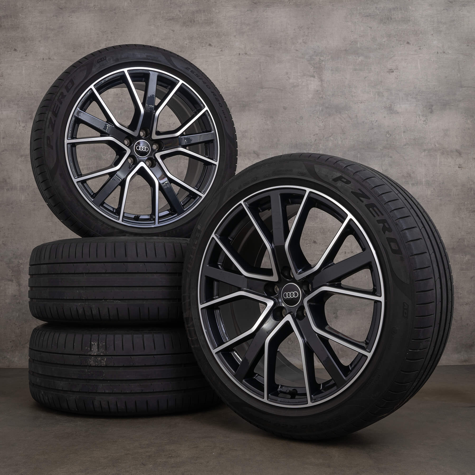 Oem Audi A8 S8 jantes 20 pouces 4N D5 pneus été 4N0601025AA Performance noir poli